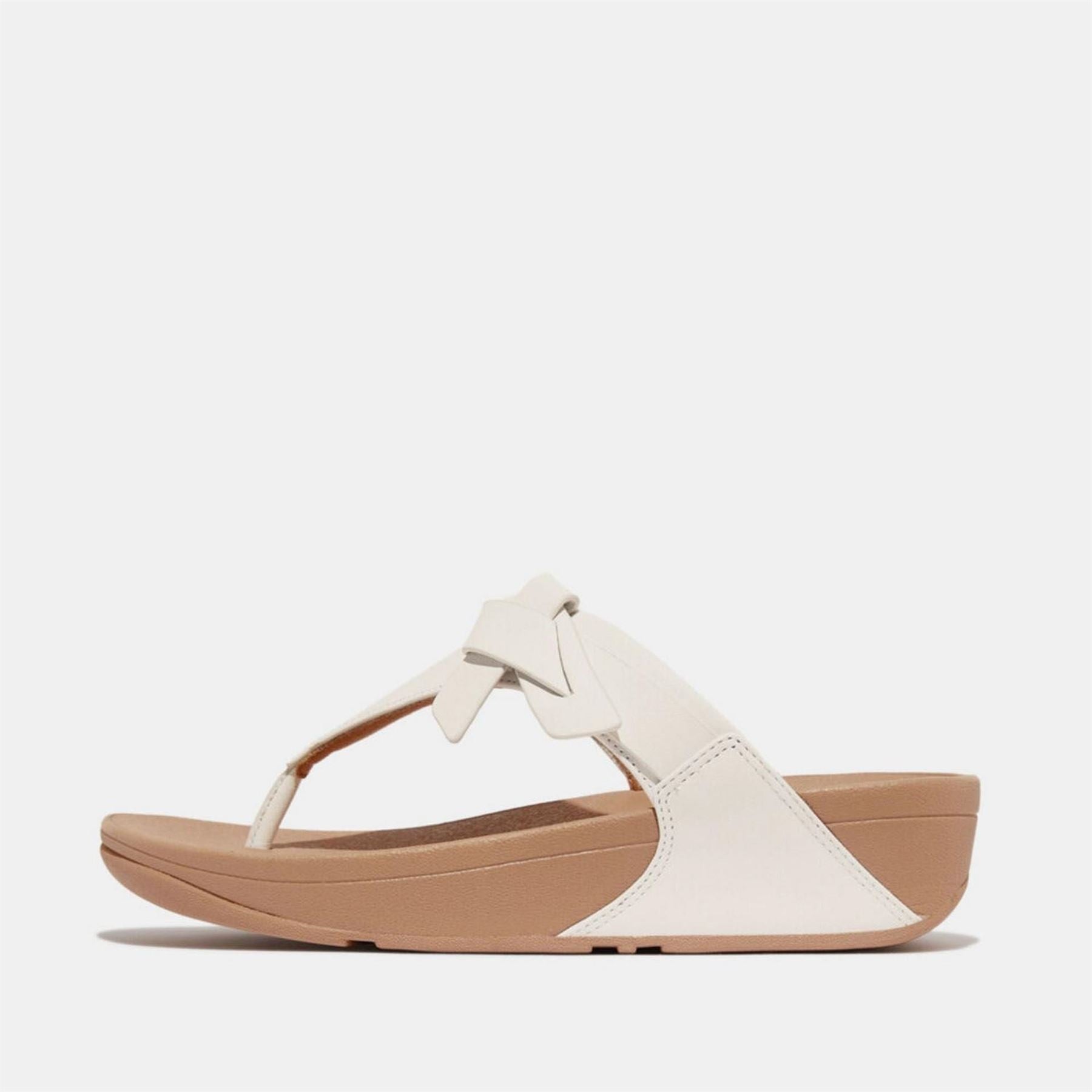Fitflop Folded Knot Leather Toe Post Sandals