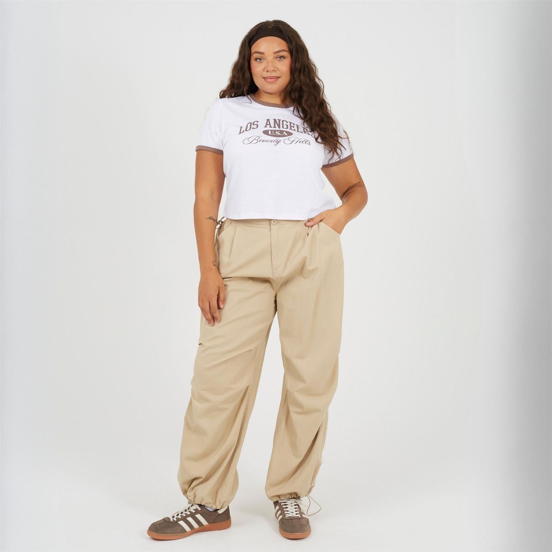 Brave Soul Plus Size Utility Cargo Parachute Trousers
