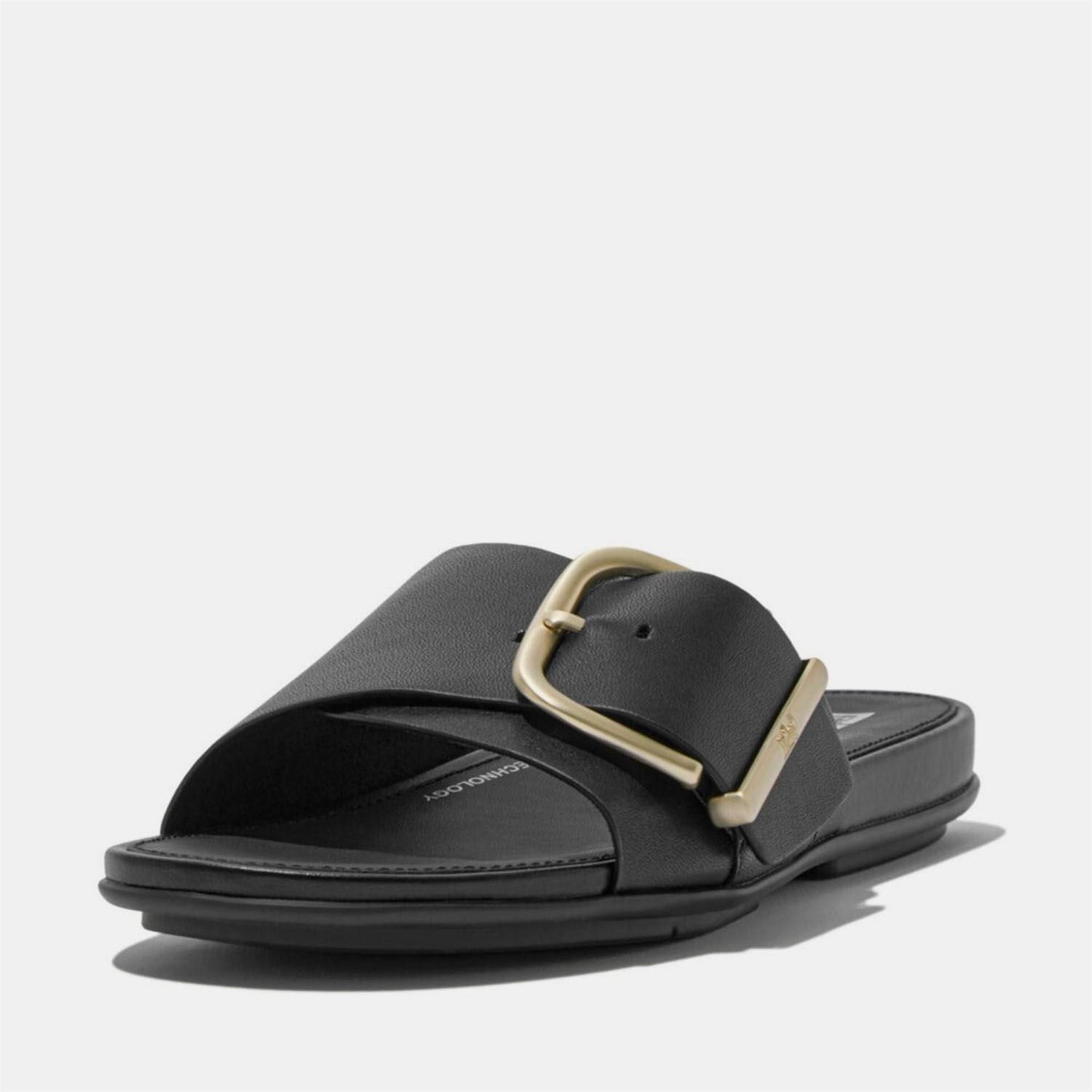 Fitflop Maxi Buckle Leather Sliders