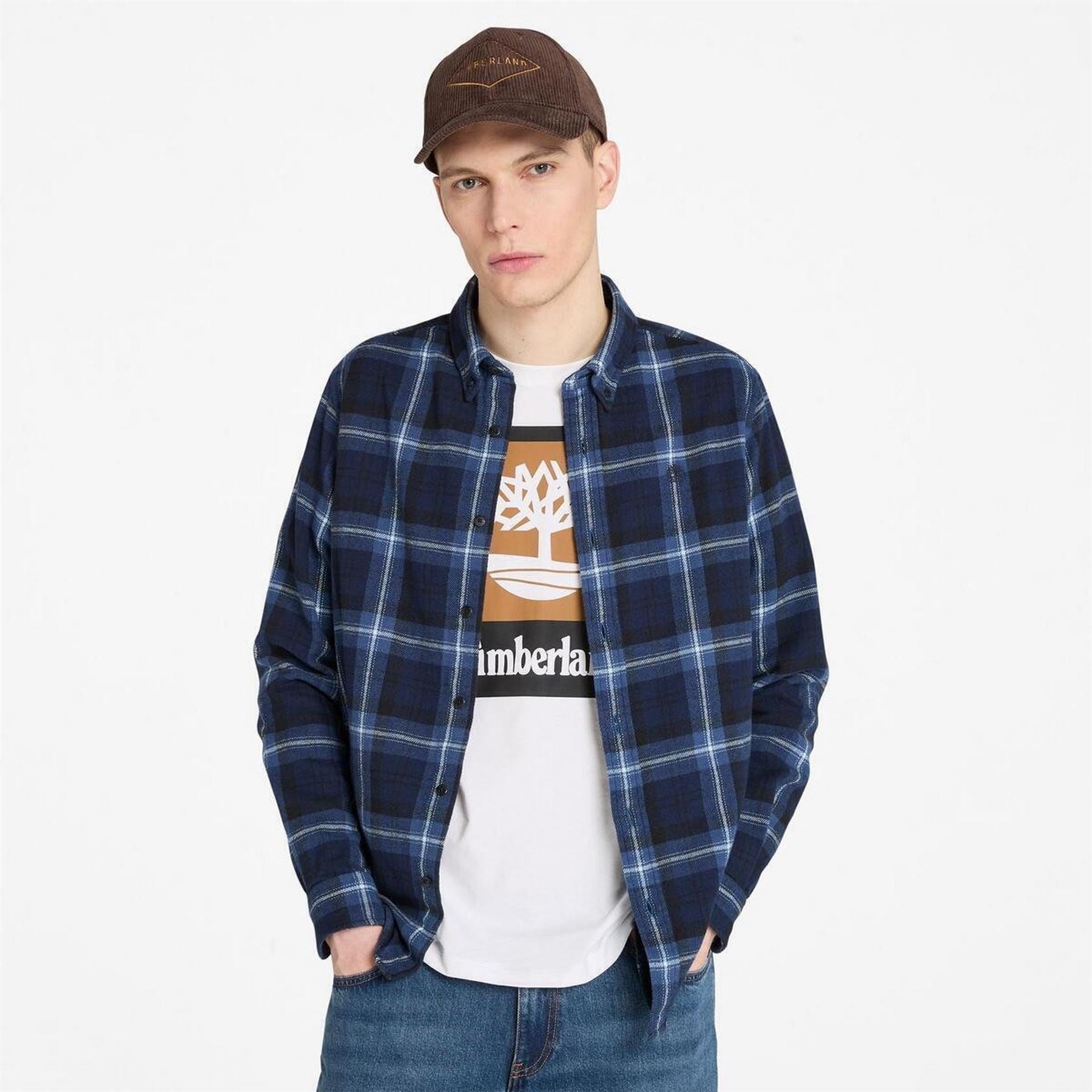 Timberland Collared Neck Button Down Long Sleeve Shirt
