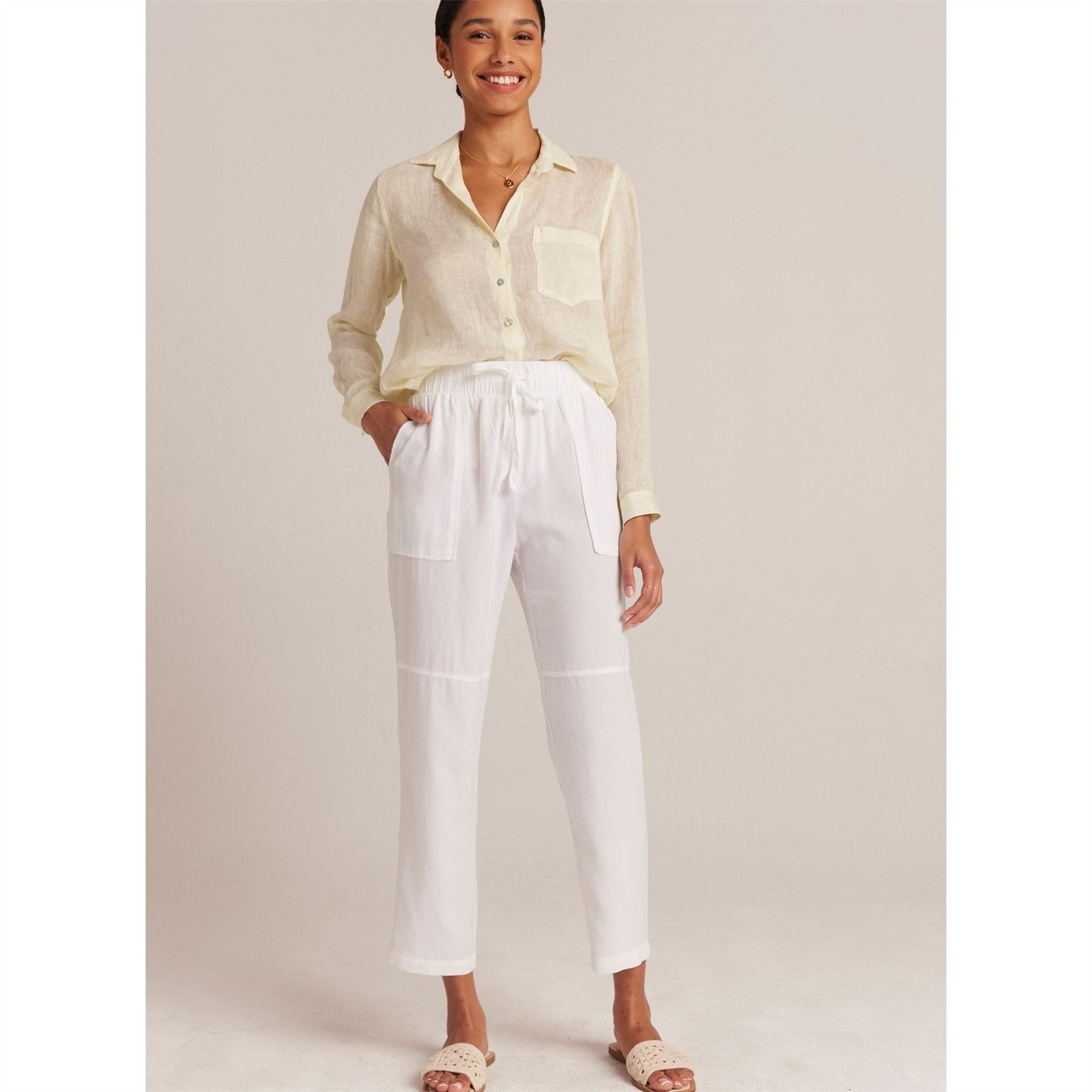 Bella Dahl Utility Solid Patterned Straight Cargo Trousers