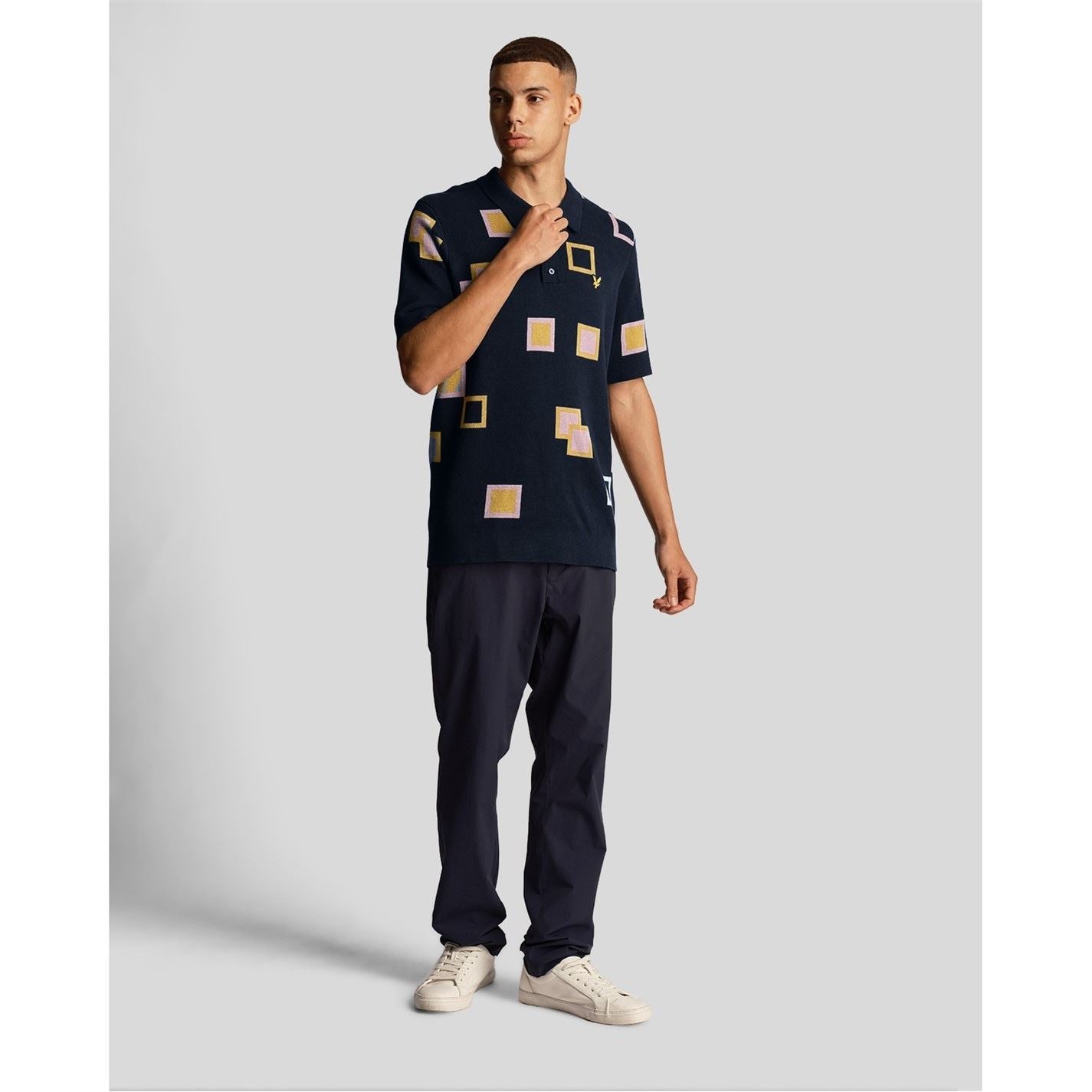 Lyle and Scott Square Knit Regular Fit Polo Shirt