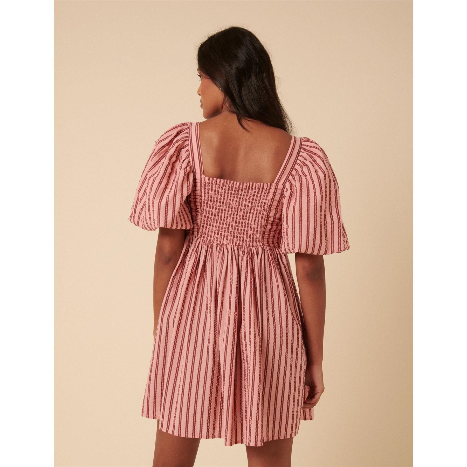 Nobodys Child Nova Square Neck Short Sleeve Mini Babydoll Dress