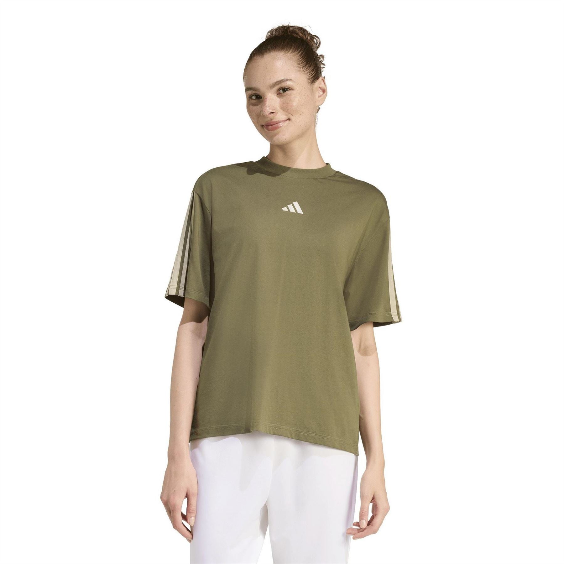 adidas Womens Essentials 3 Stripe T-Shirt