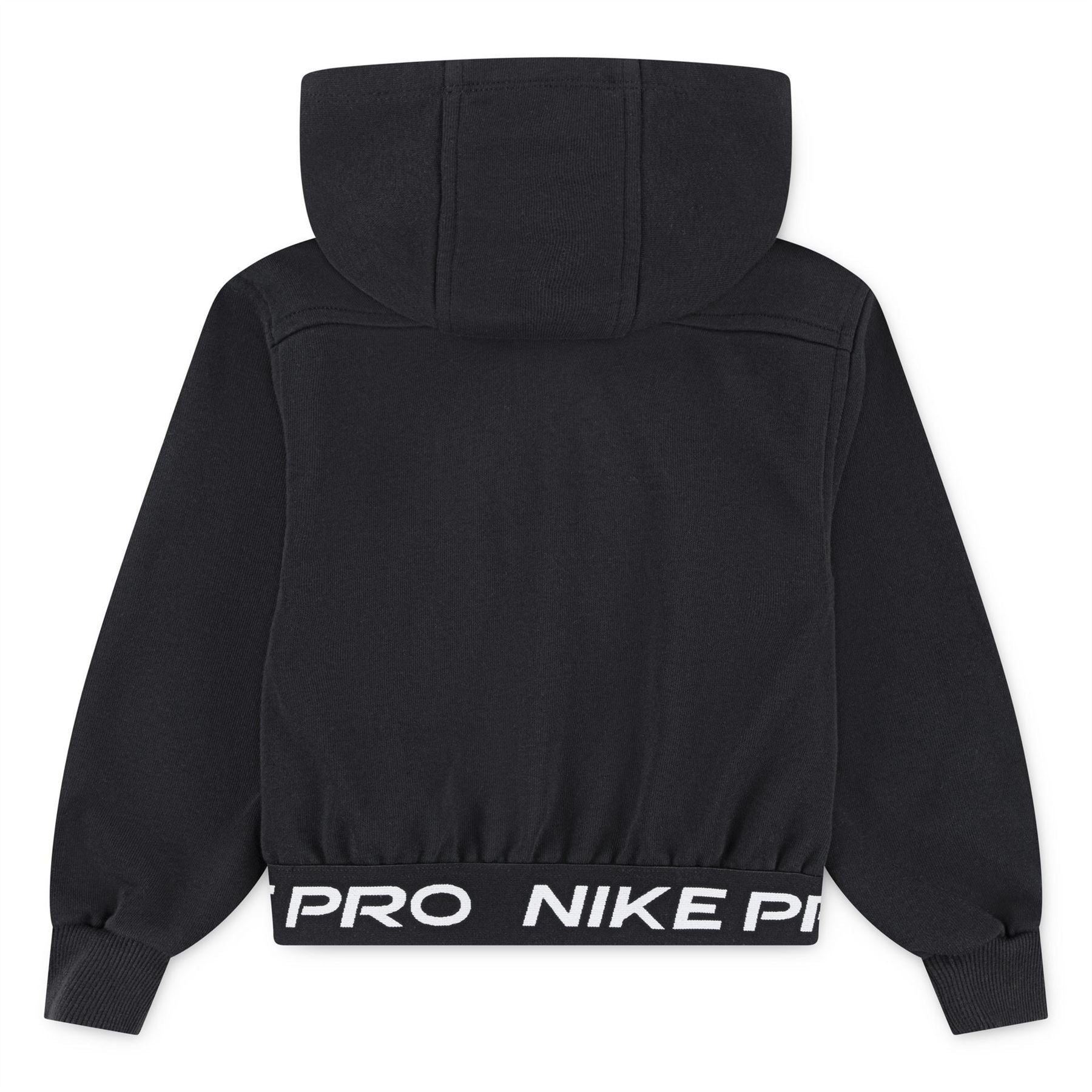 Nike Solid Patterned Hooded Ribbed Cuff Lettered Sweat Jacket