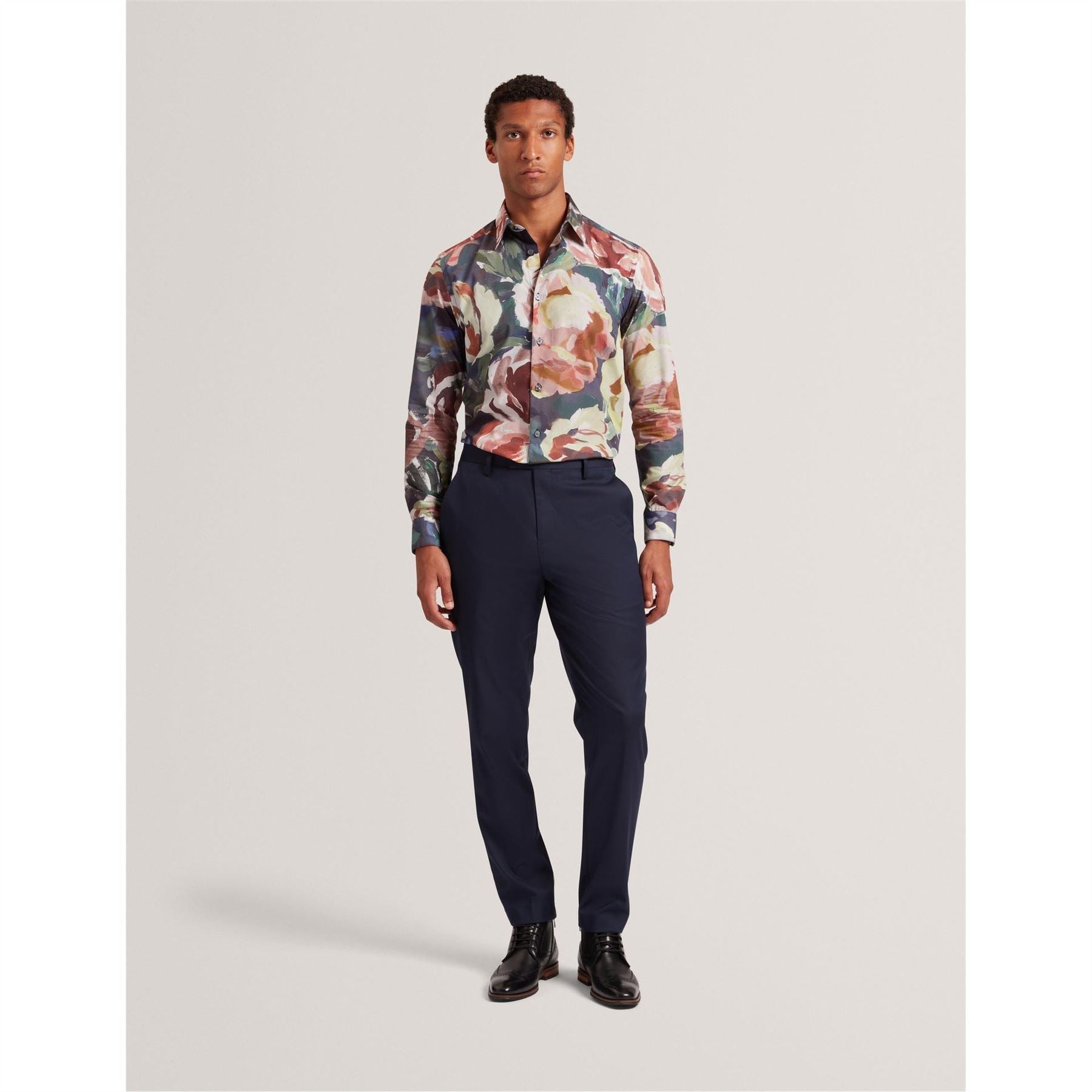 Ted Baker Floral Collared Neck Long Sleeve Shirt