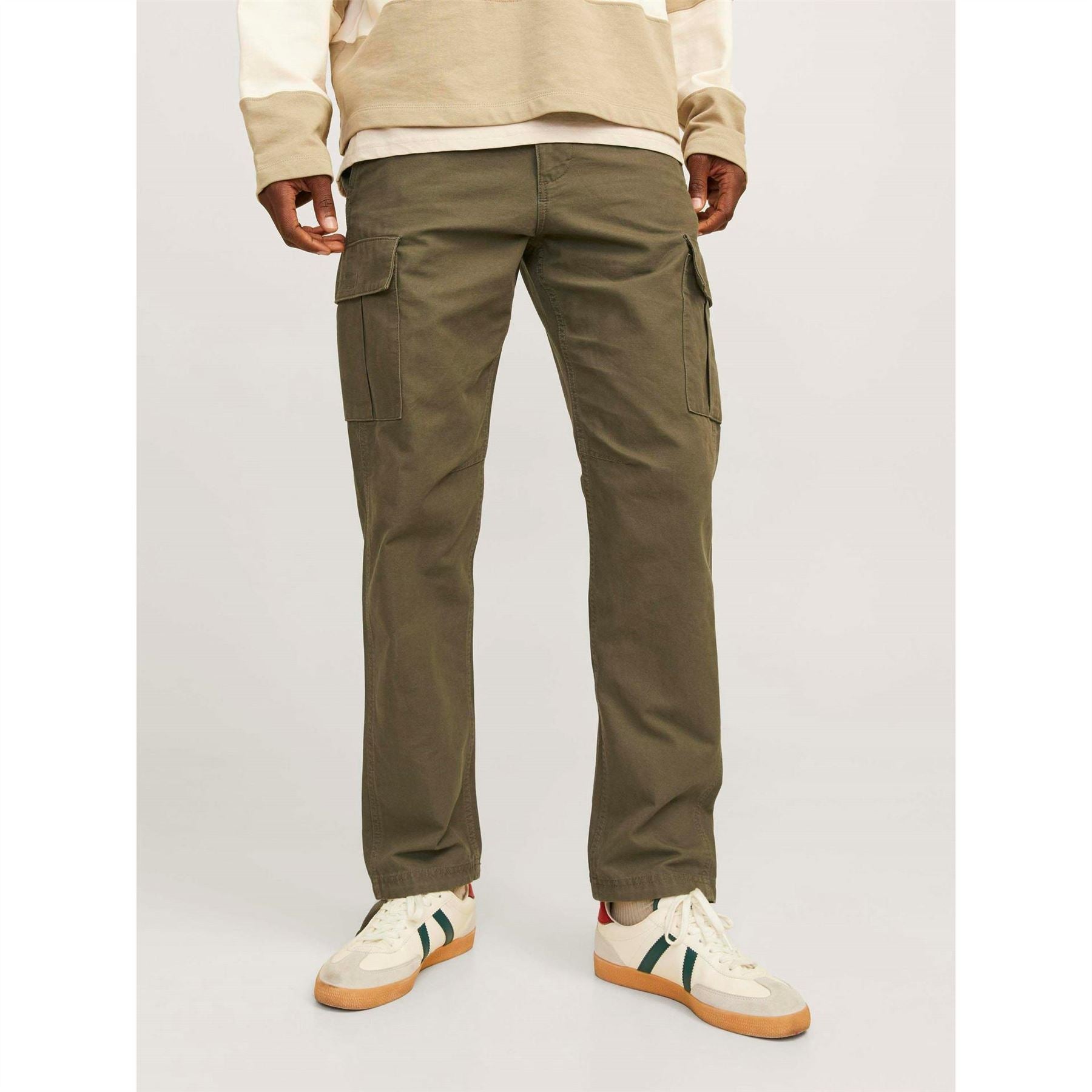 Jack and Jones Kane Barkley Solid Patterned Cargo Pants