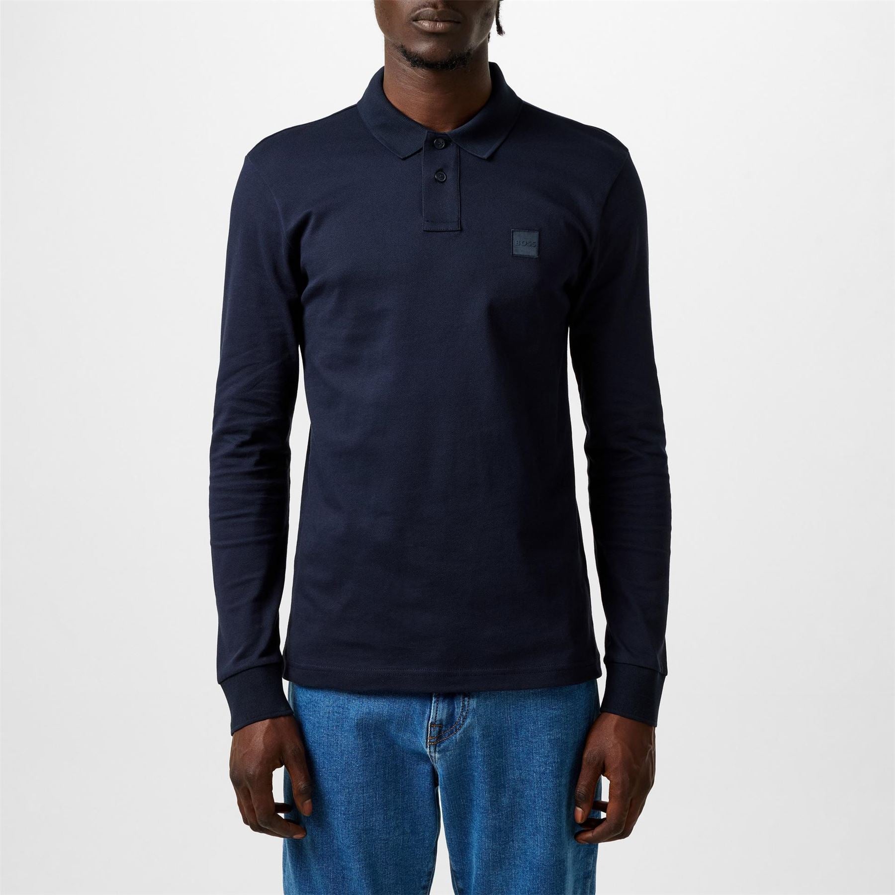 Boss BOSS ORANGE Passerby Premium Cotton Long Sleeve Polo Shirt with Logo Detail