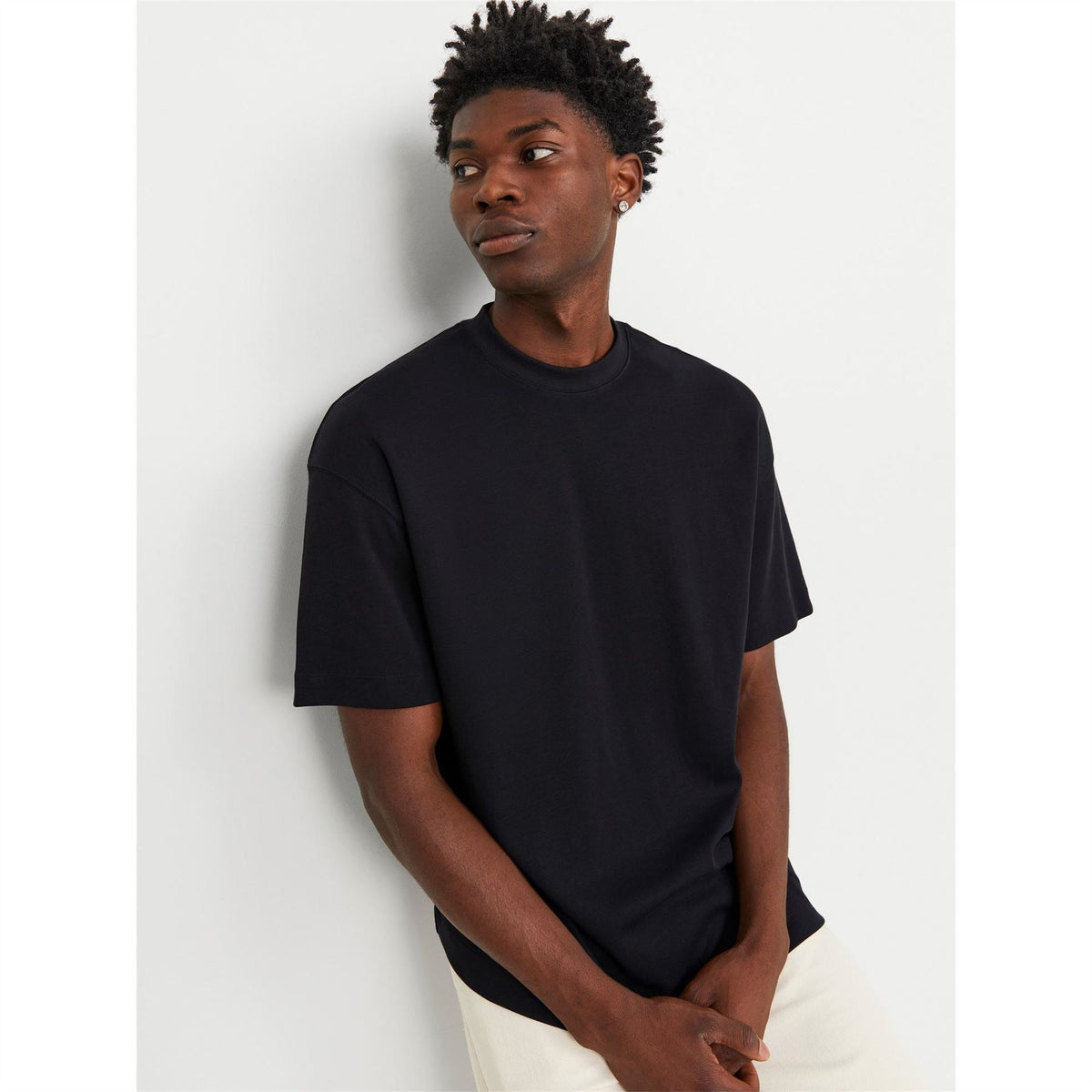 Jack and Jones Crew Neck Ribbed Collar Short Sleeve Jersey T-Shirt