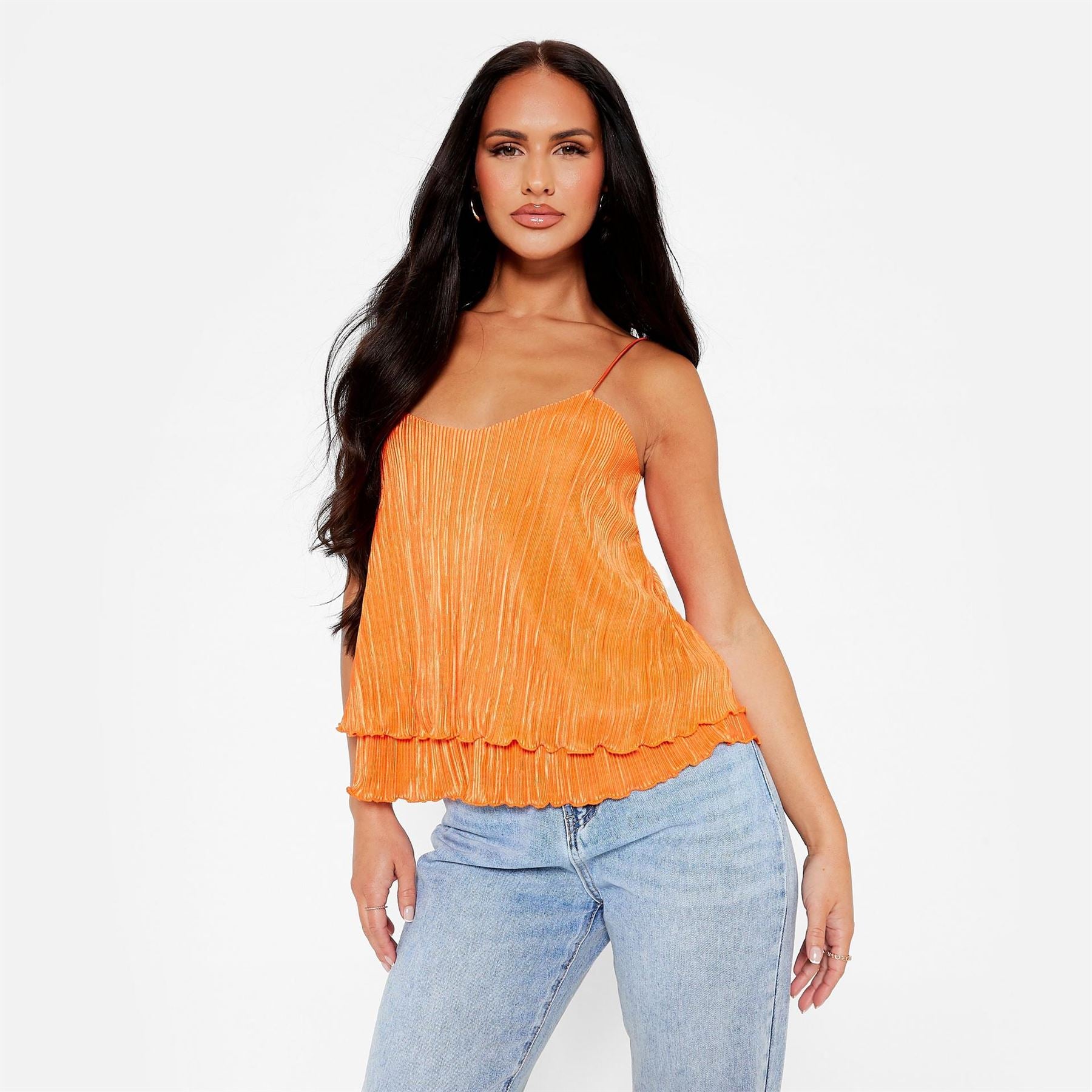 I Saw It First Plisse Layered Cami Top