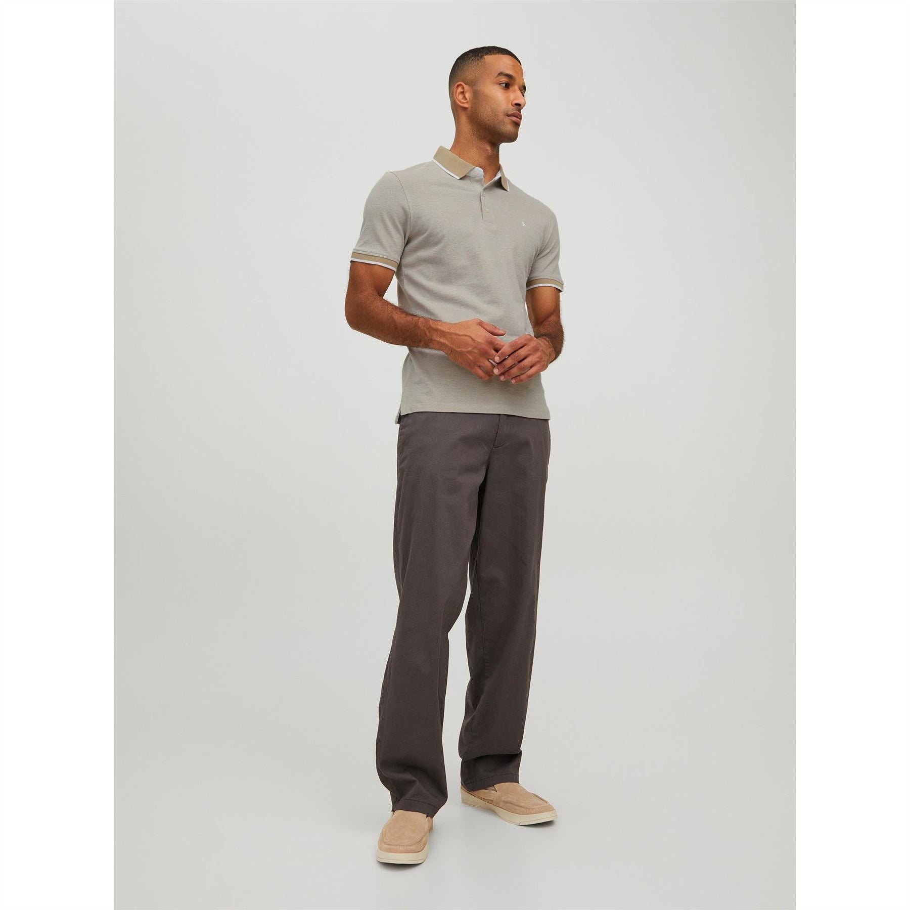 Jack and Jones Paulos Tipped Pique Short Sleeve Polo Shirt
