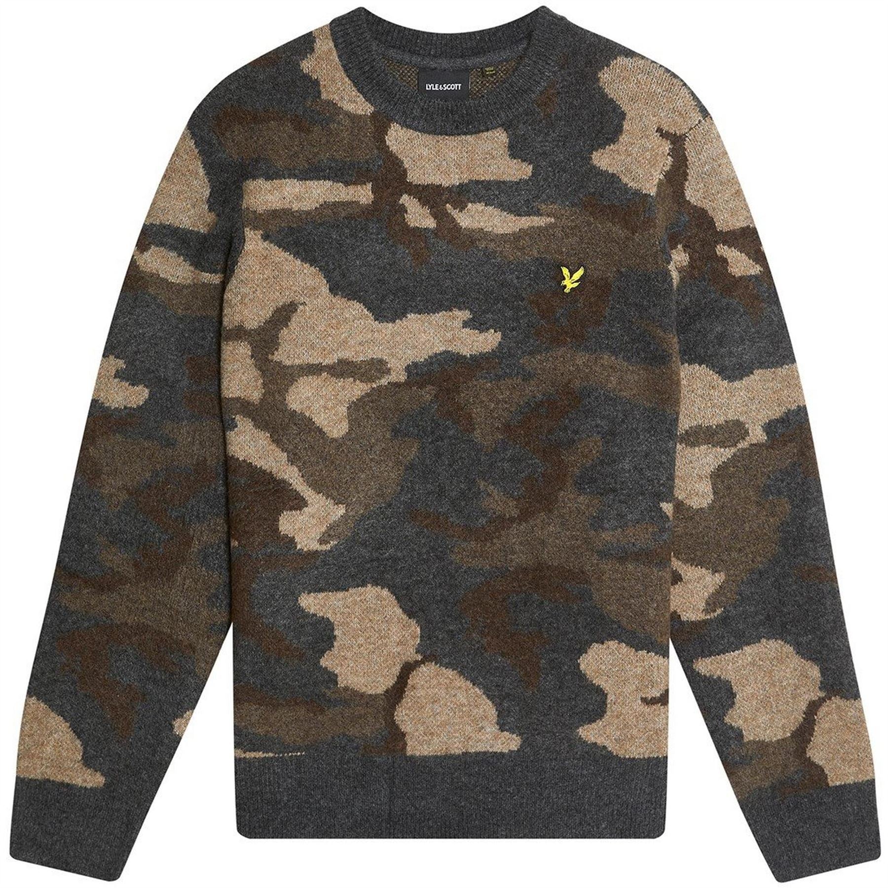 Lyle and Scott Camo Crew Neck Jumper