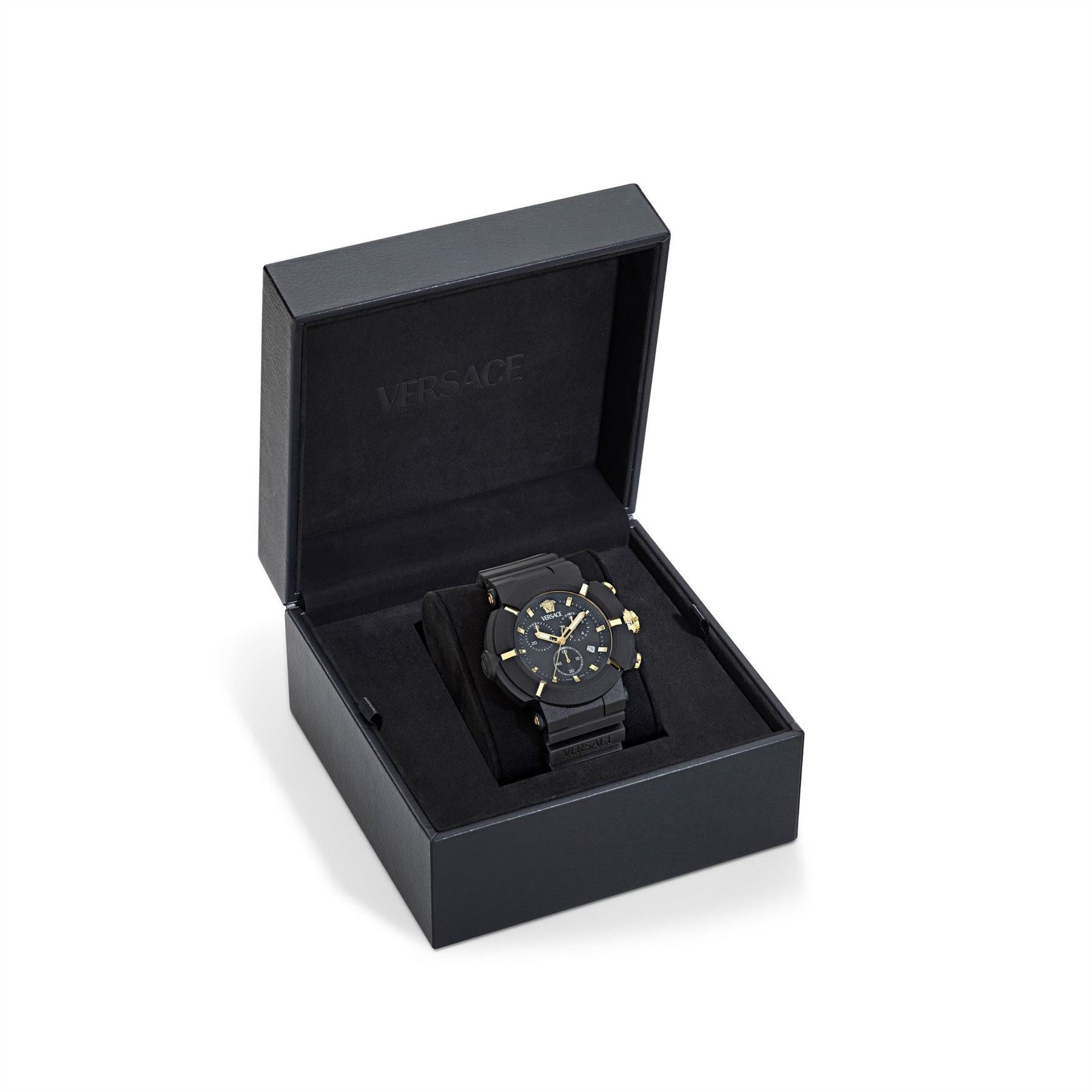 Versace Chronograph Fashion Rubber Bracelet Analogue Watch