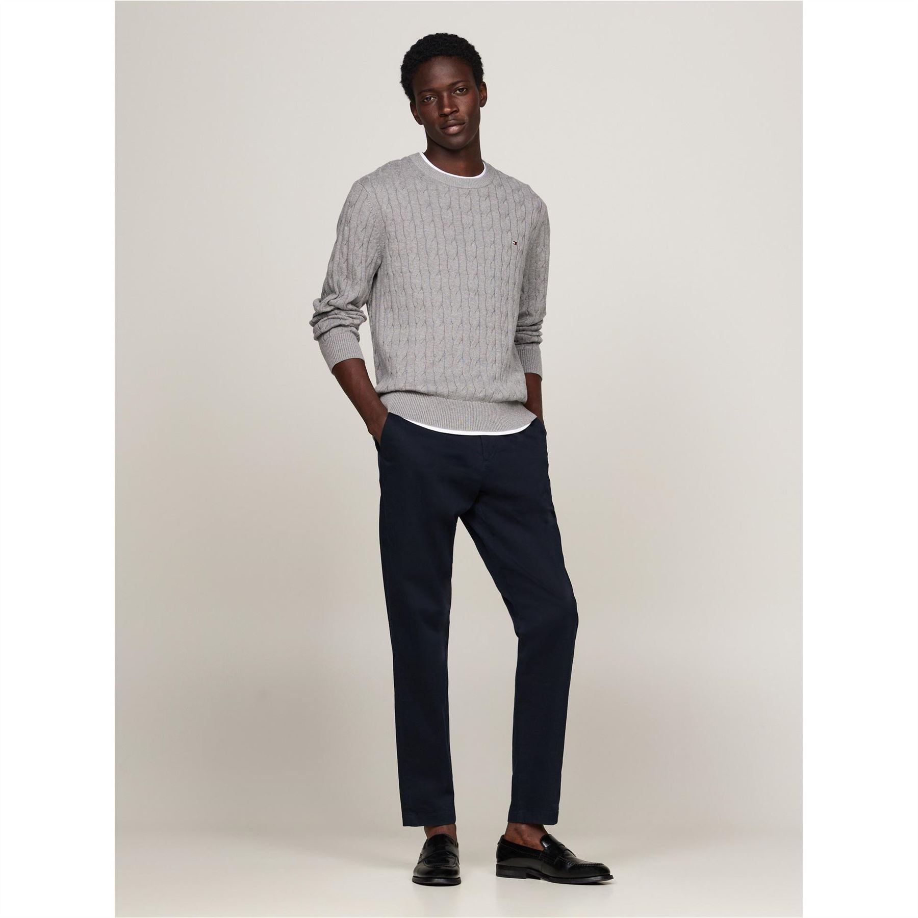 Tommy Hilfiger Hilfiger Classic Cotton Cable Crew Neck