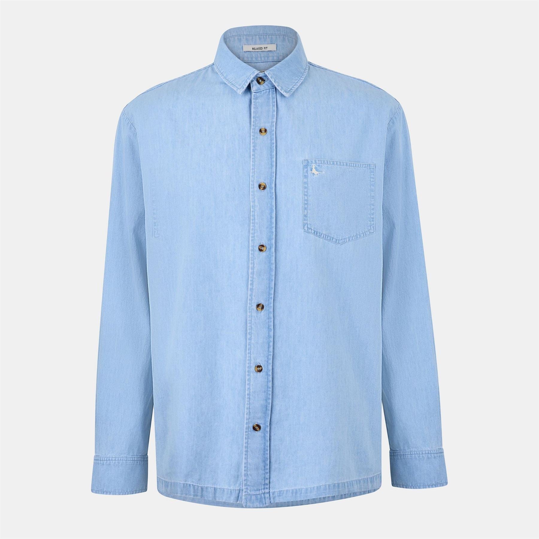 Jack Wills Chambray Collared Neck Long Sleeve Shirt