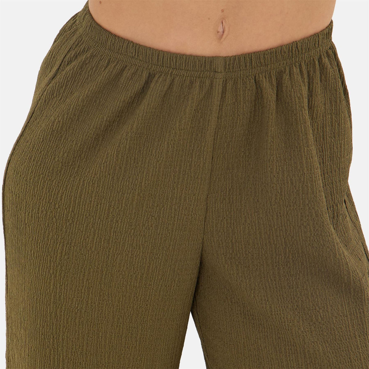 I Saw It First Textured Wide Leg Palazzo Pants