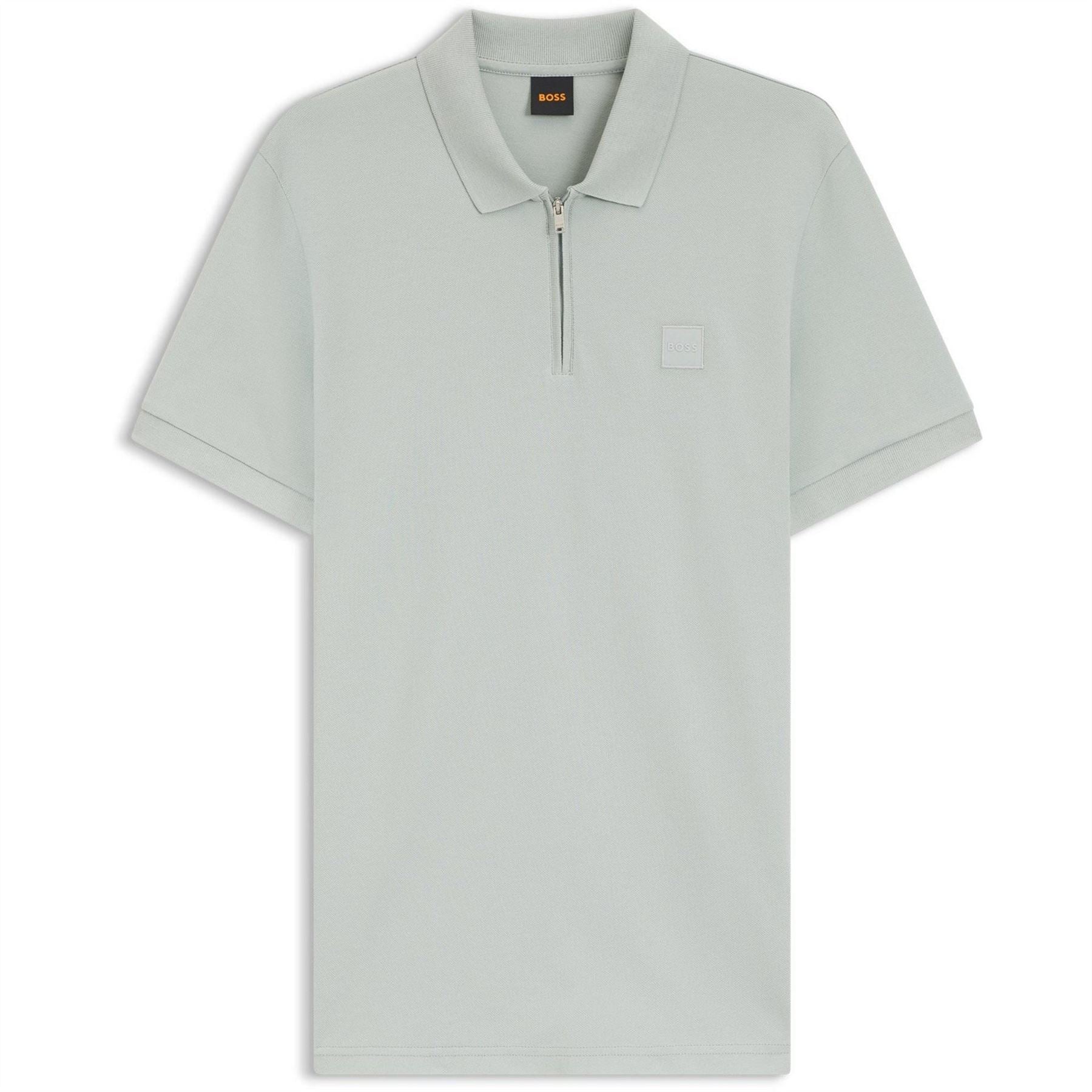 Boss Orange Short Sleeve Quarter Zip Polo Top
