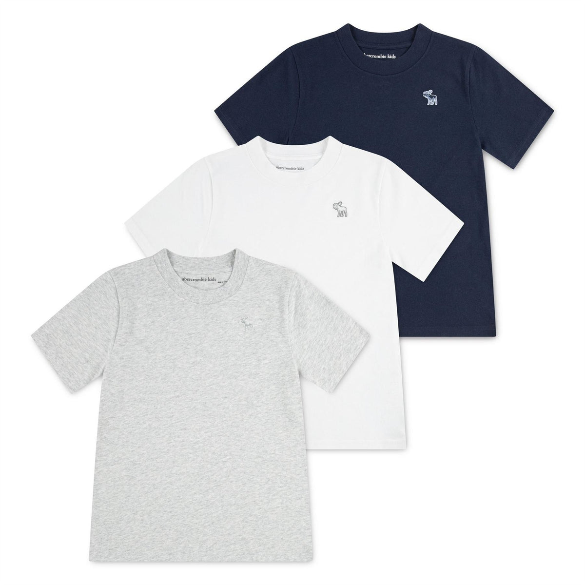 Abercrombie and Fitch 3 Pack Crew Neck Short Sleeve T-Shirt