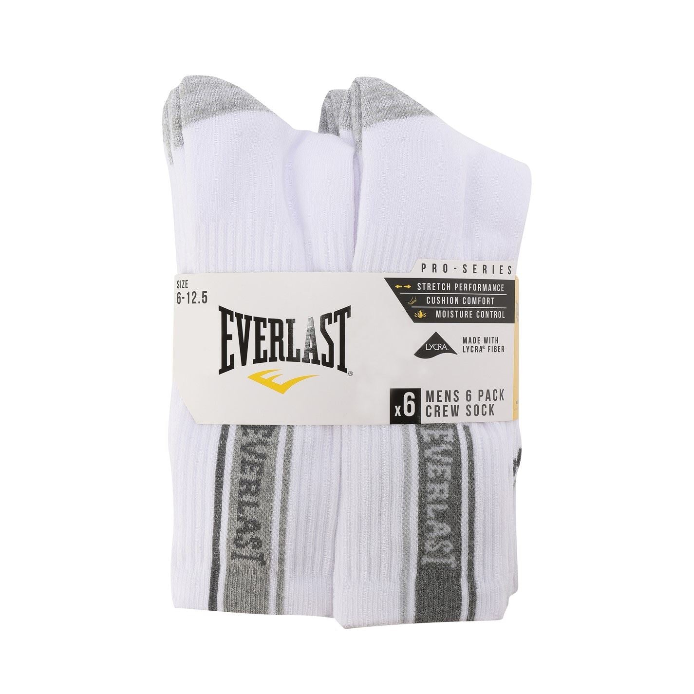 Everlast Mens 6pk Crew Sock