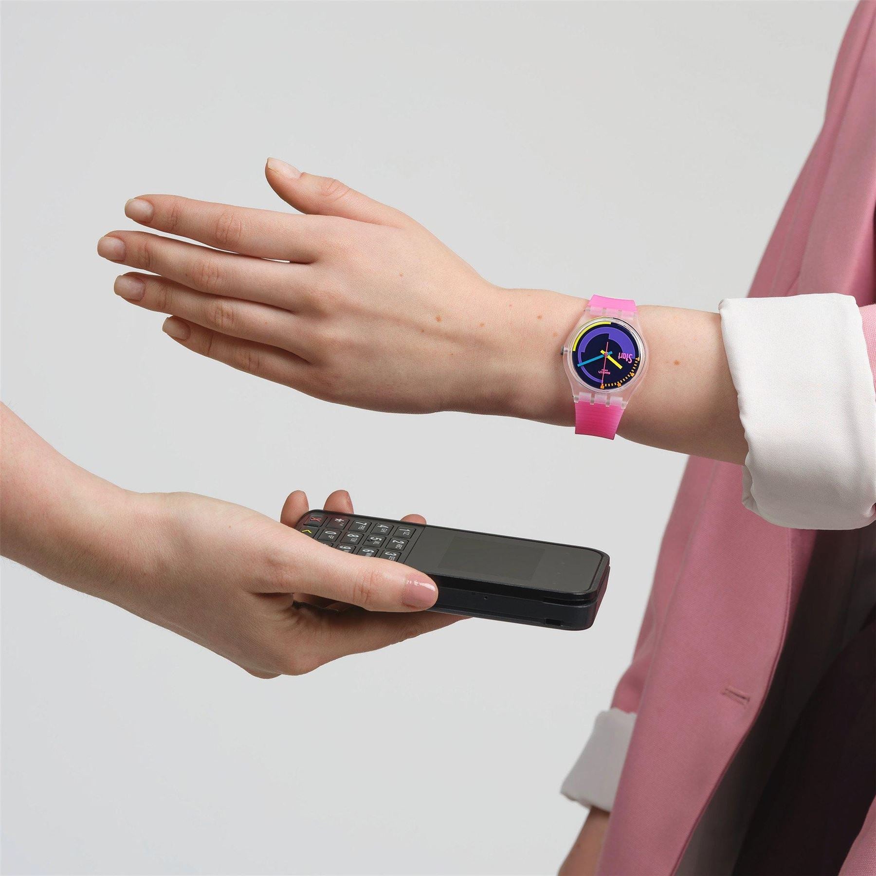 Swatch Pay Analogue Fashion Rubber Bracelet Watch