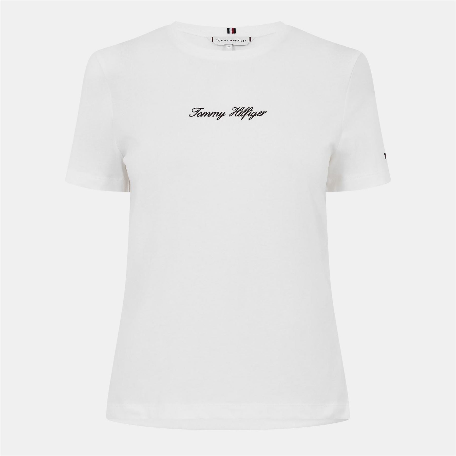 Tommy Hilfiger Script Embroidered Regular Fit Crew Neck T-Shirt