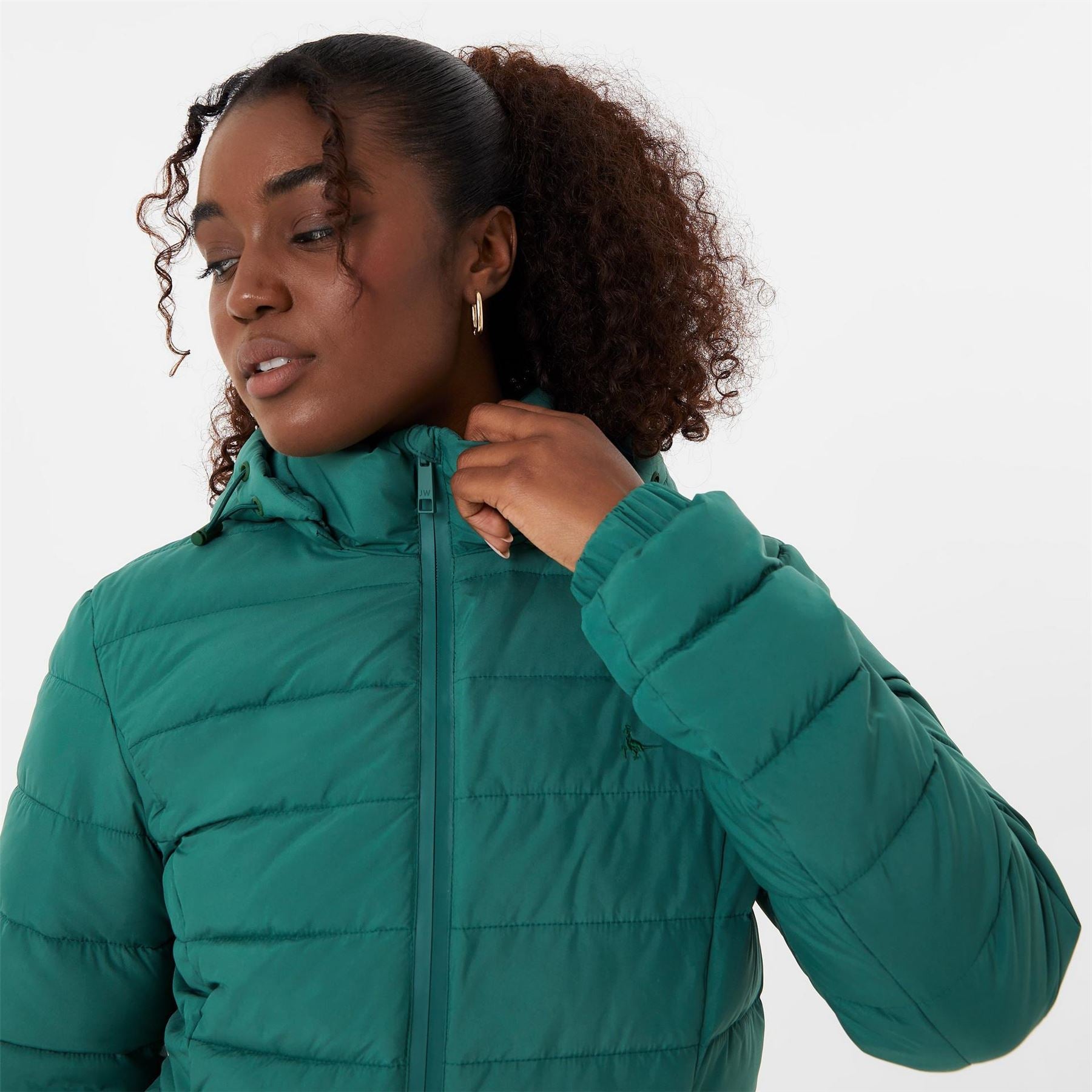 Jack Wills Luna Water Resistant Wind Resistant Detachable Hood Short Puffer Jacket