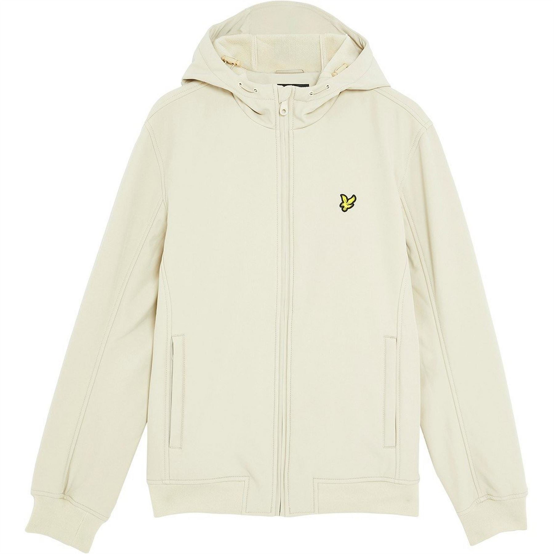 Lyle and Scott Solid Patterned Hooded Softshell Jacket with Ribbed Cuff