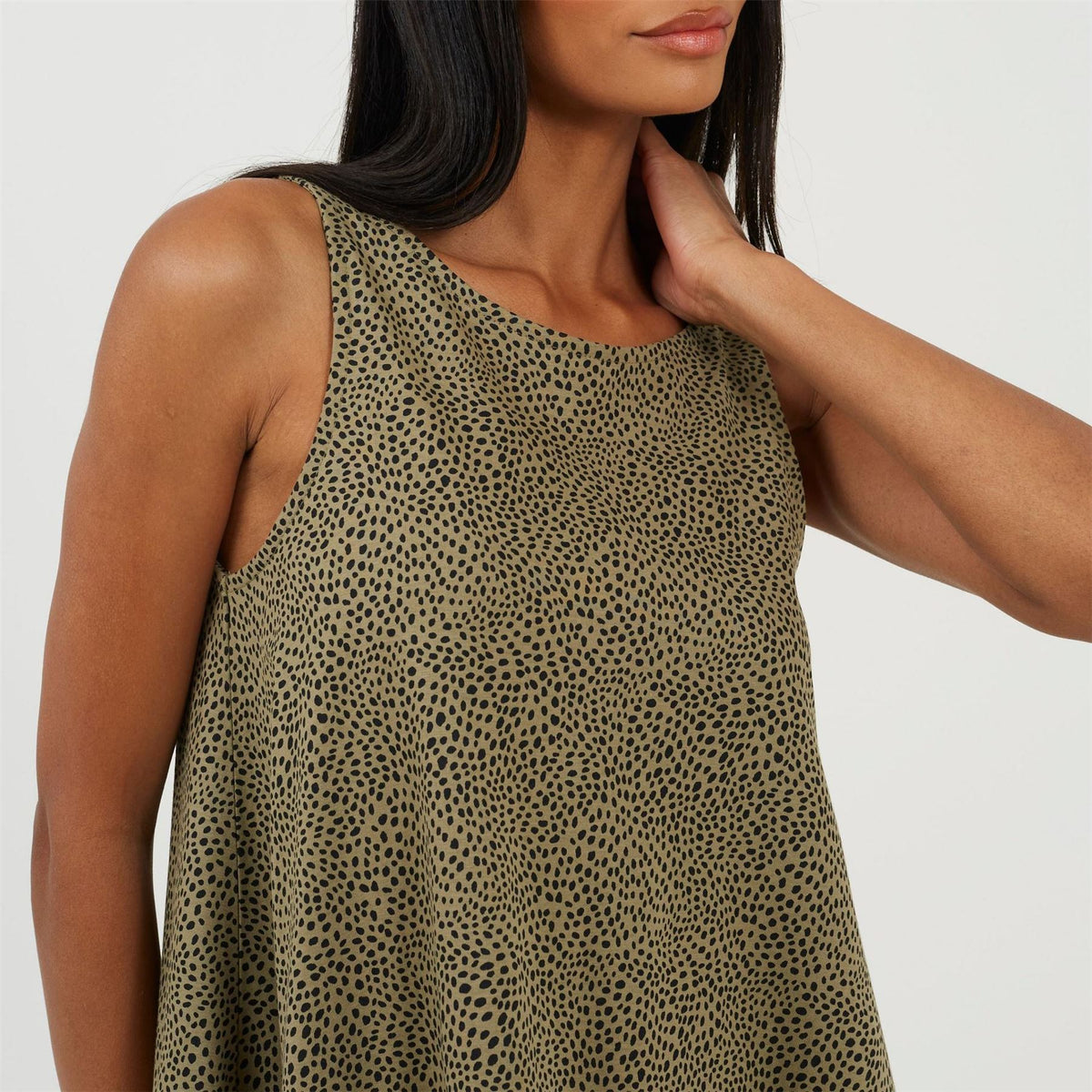 Brave Soul V-Neck Sleeveless Mini Tiered Dress