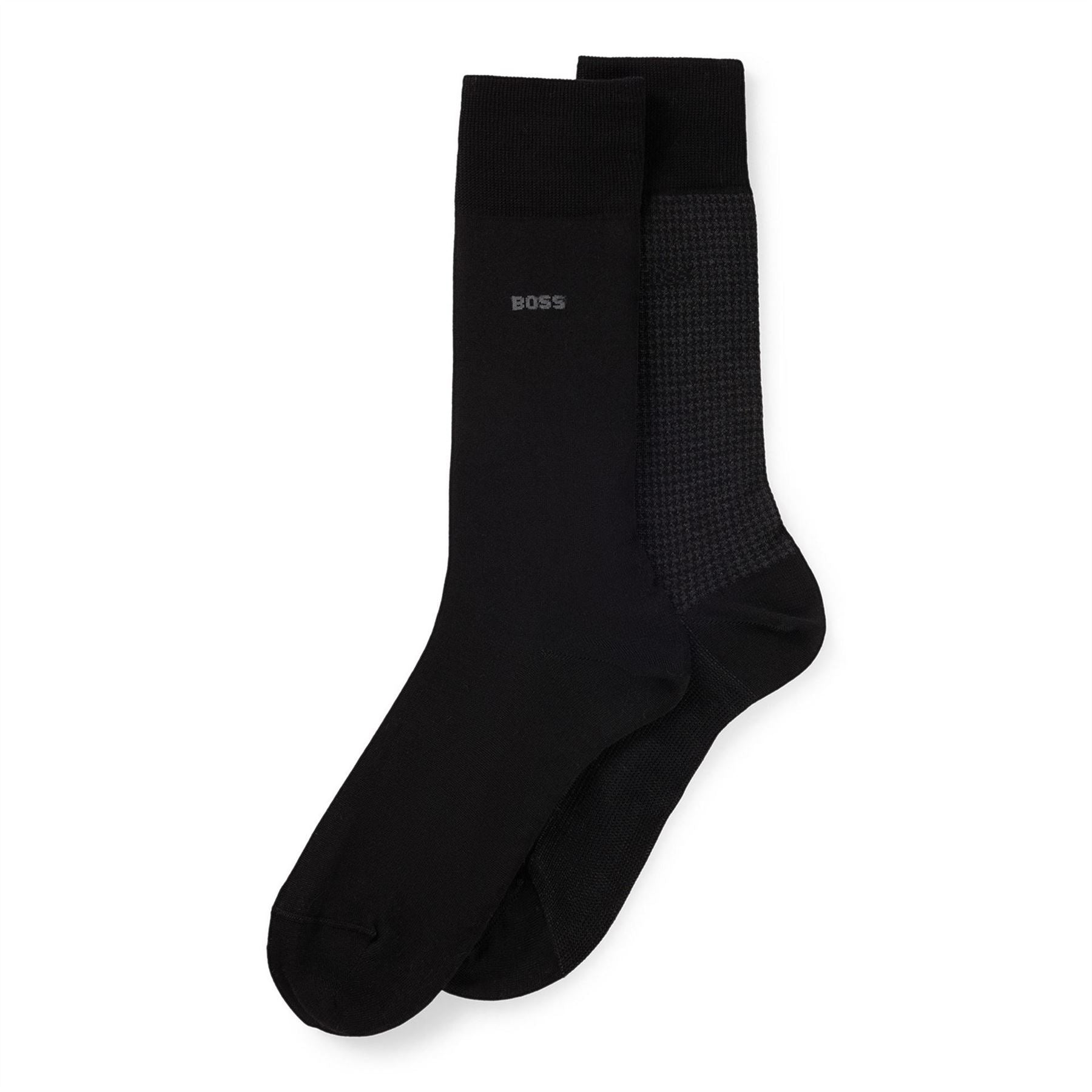 Boss Houndstooth Crew Socks 2 Pack