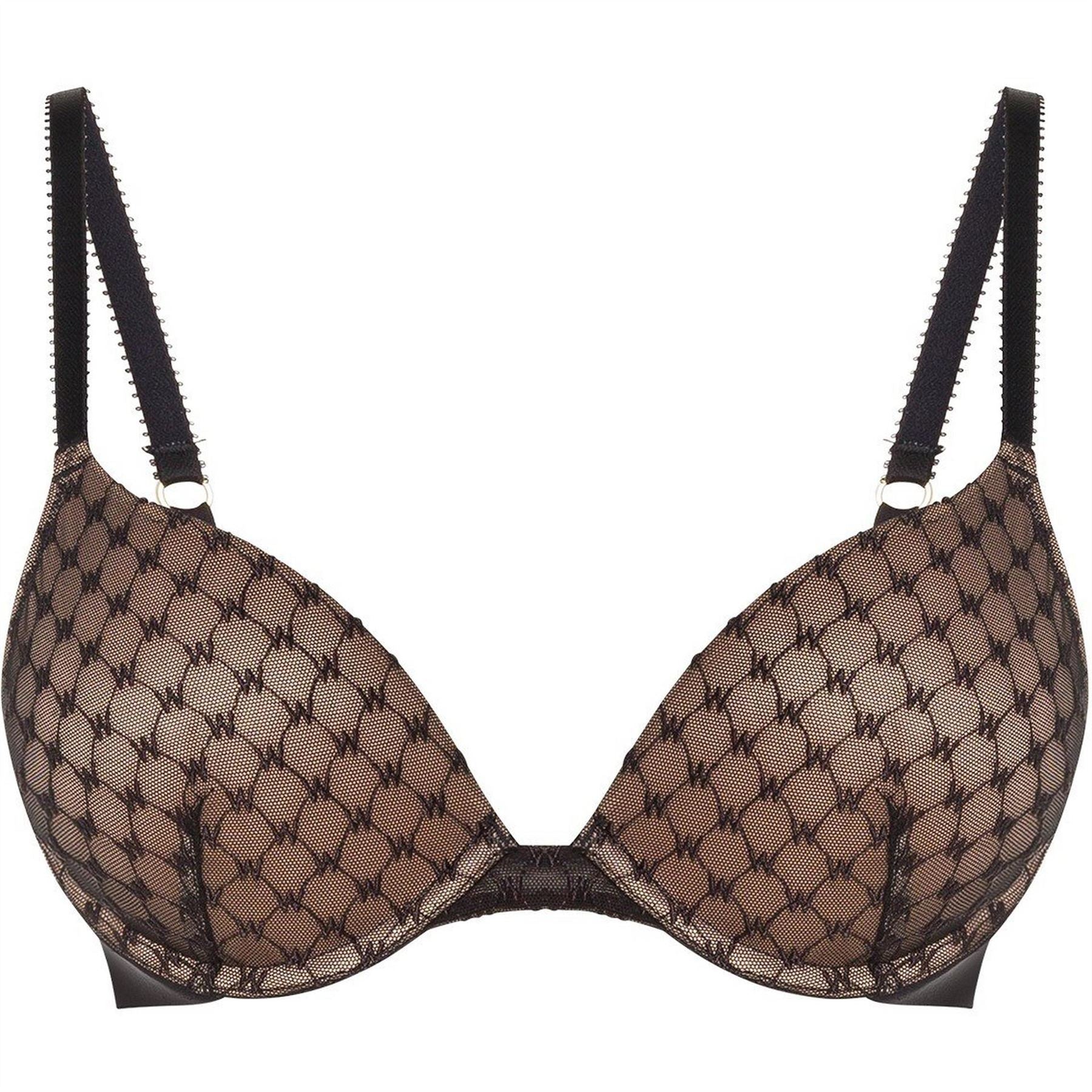 Wolford Sheer Logo Push Up Demi Bra