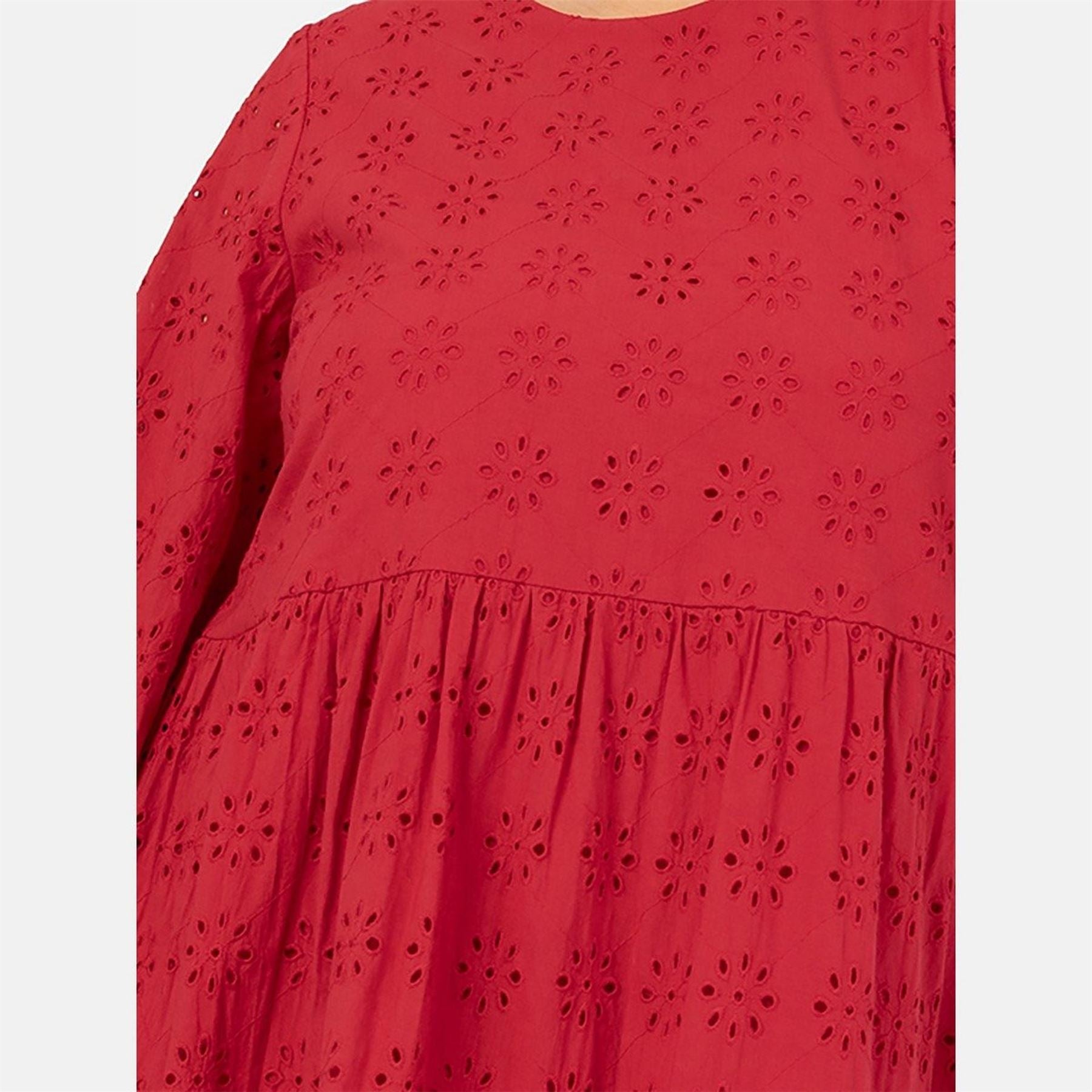 Lovedrobe Smock Crew Neck Long Sleeve Knee Length Dress