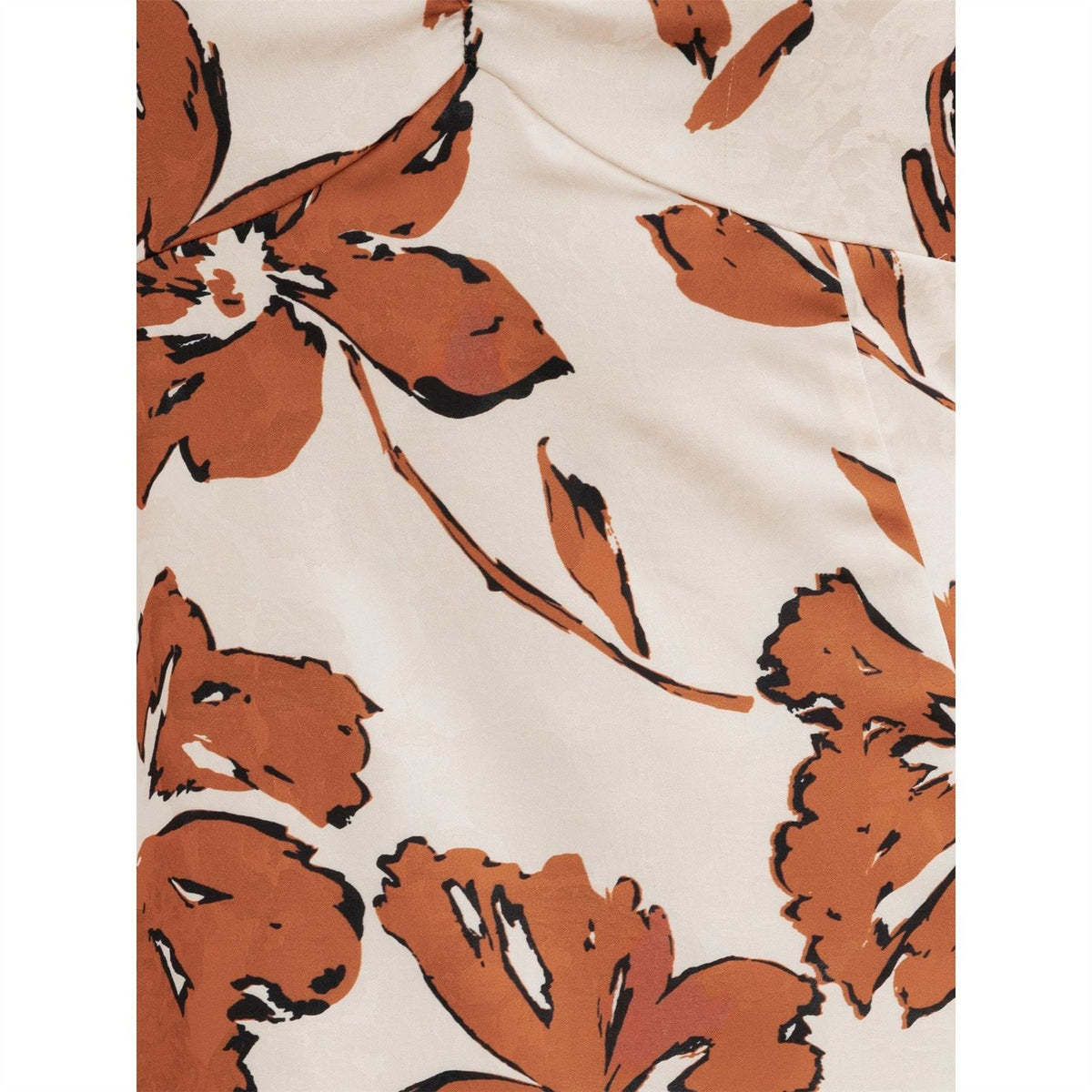 Lovedrobe Textured Floral Midaxi Dress With Ruched Front