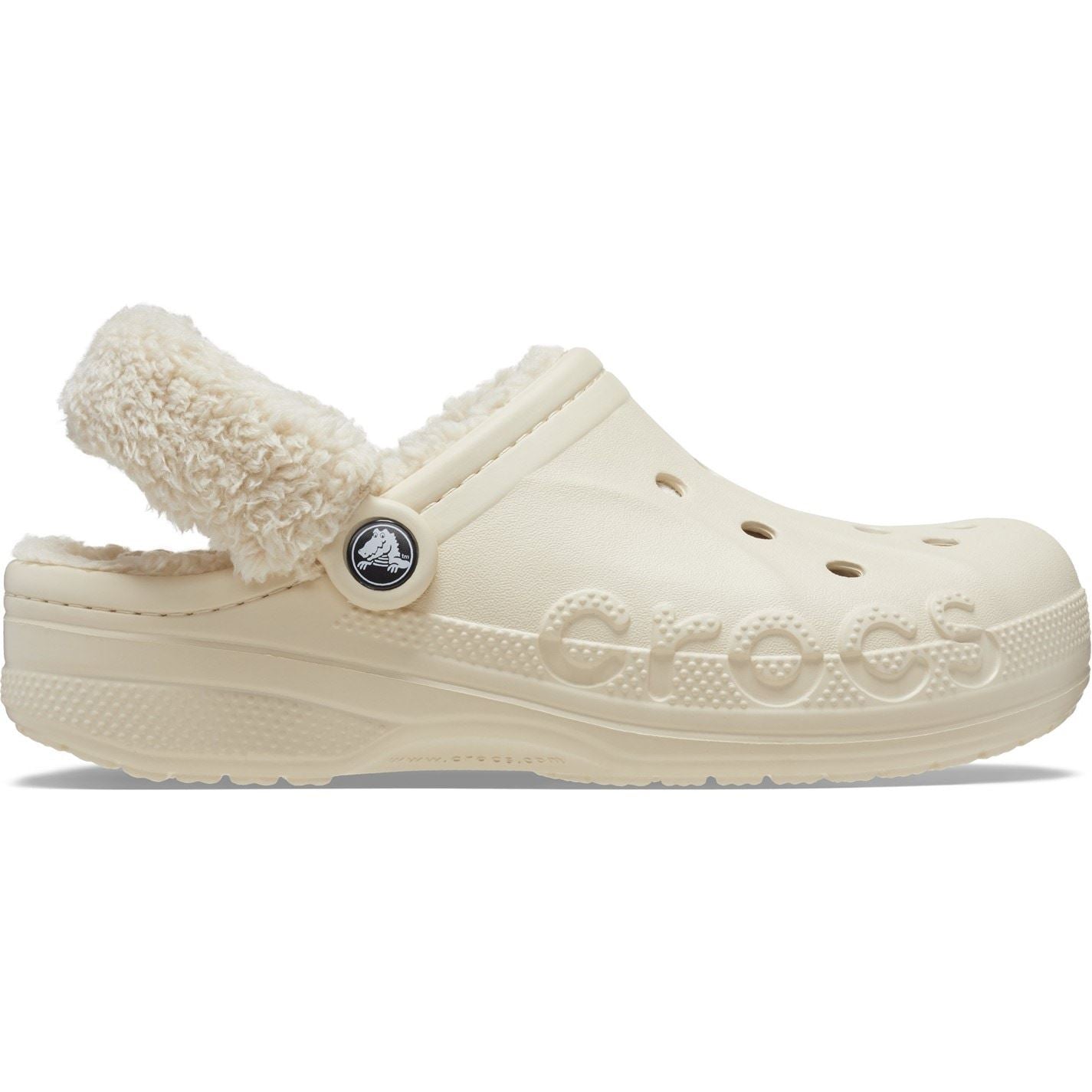 Crocs Baya Lined Fuzz Strap Closed Toe Clogs
