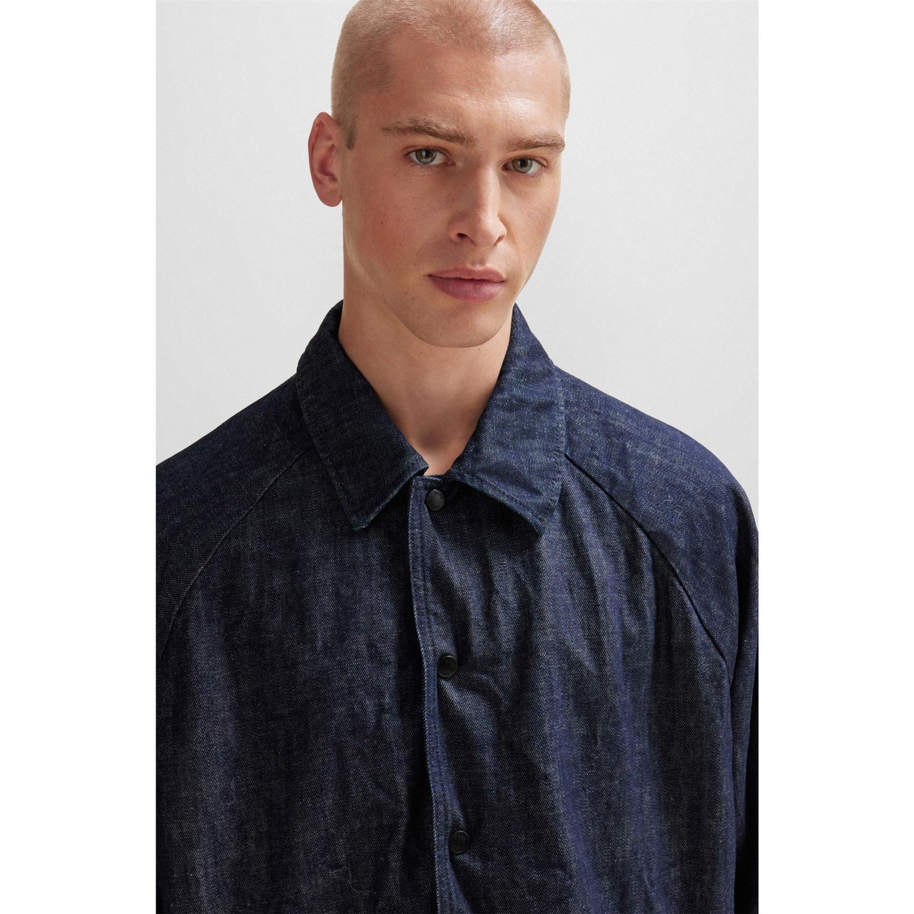 Boss Collared Neck Raglan Sleeve Slim Fit Shirt