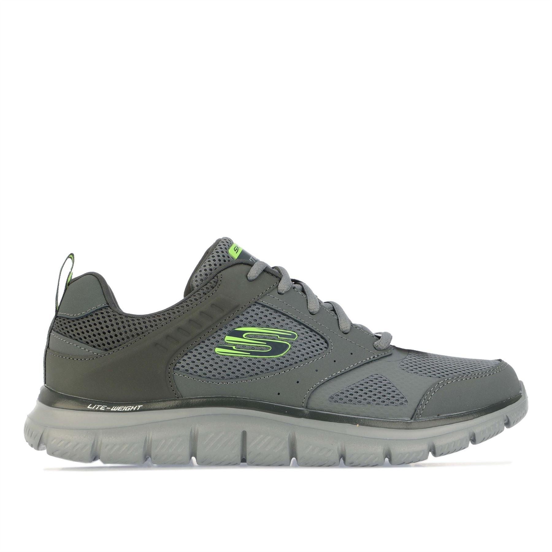 Skechers Mens Mesh Lace Up Sneaker W Overlays  And  Low Top Trainers