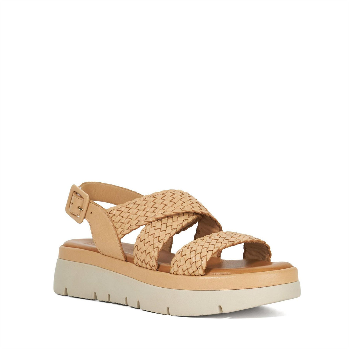 Dune London Lorro Open Toe Leather Flat Sandals
