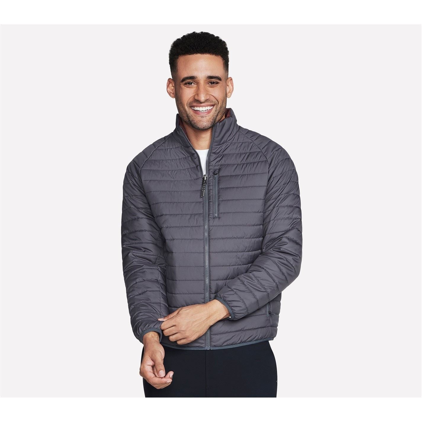 Skechers Goshield Altitude Solid Patterned Ribbed Cuff Softshell Jacket