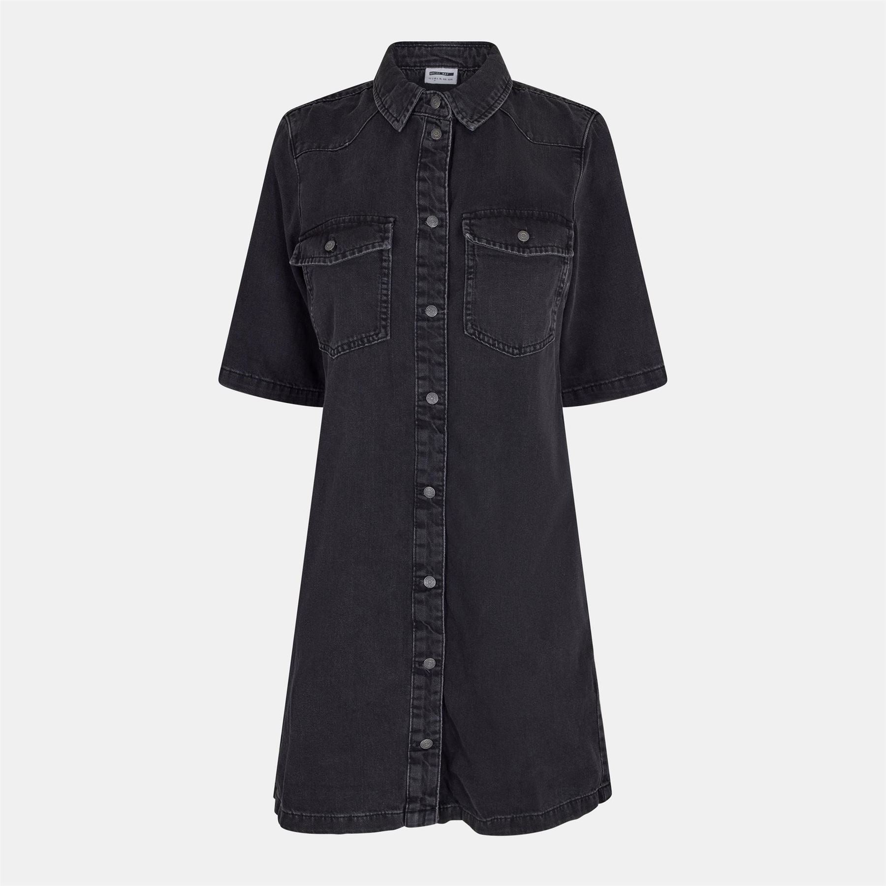 Noisy May Short Sleeve Mini Denim Shirt Dress