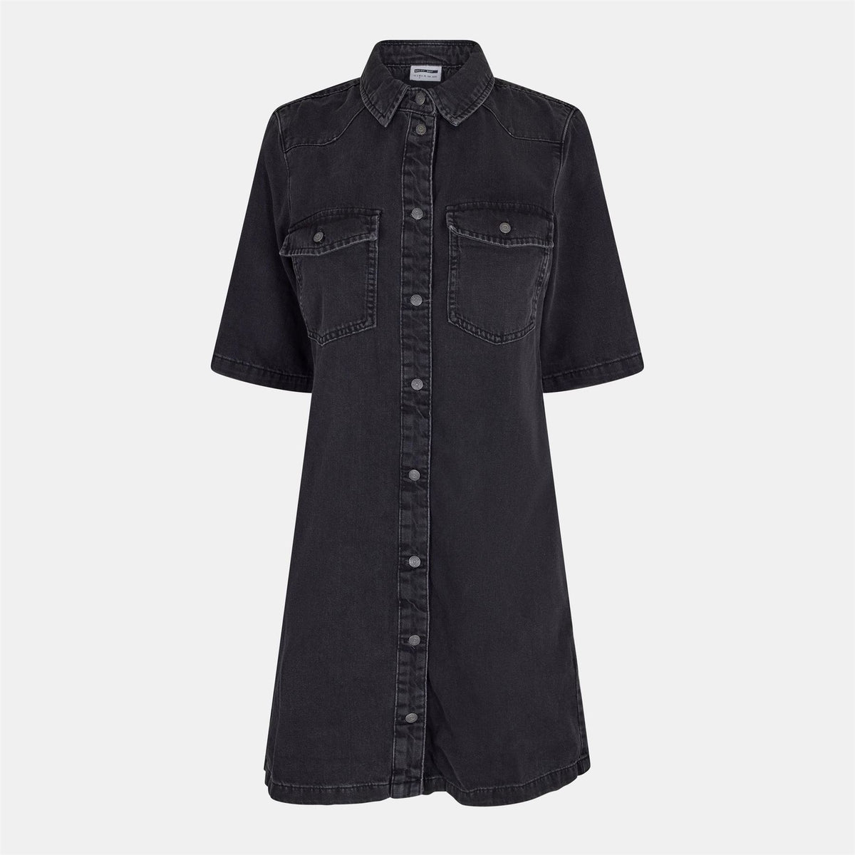 Noisy May Short Sleeve Mini Denim Shirt Dress