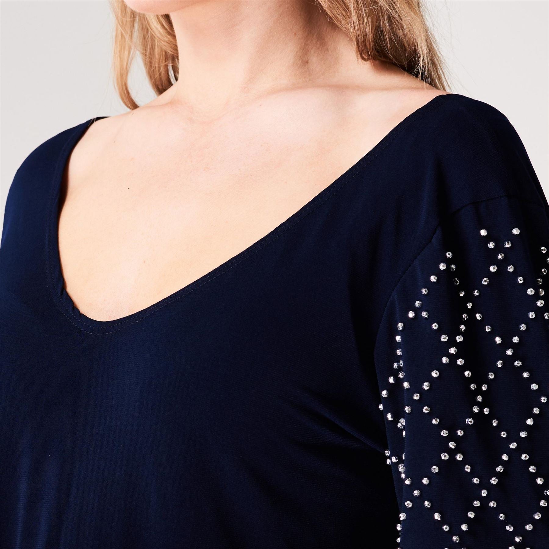 Marina Sleeve V Neck Shift Dress