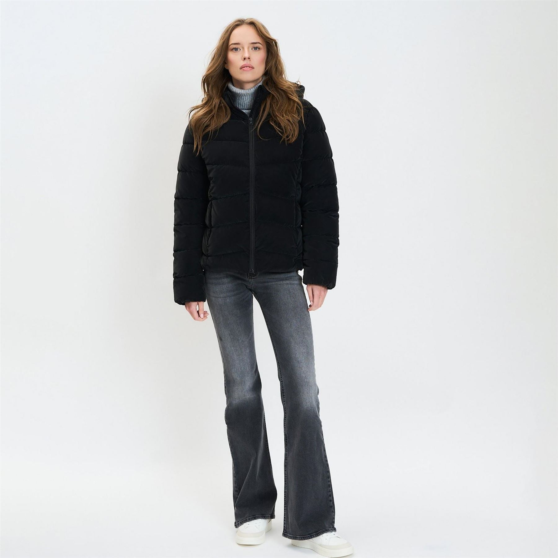 Minoti Women Velvet Feel Padded Jacket Black Xs xl