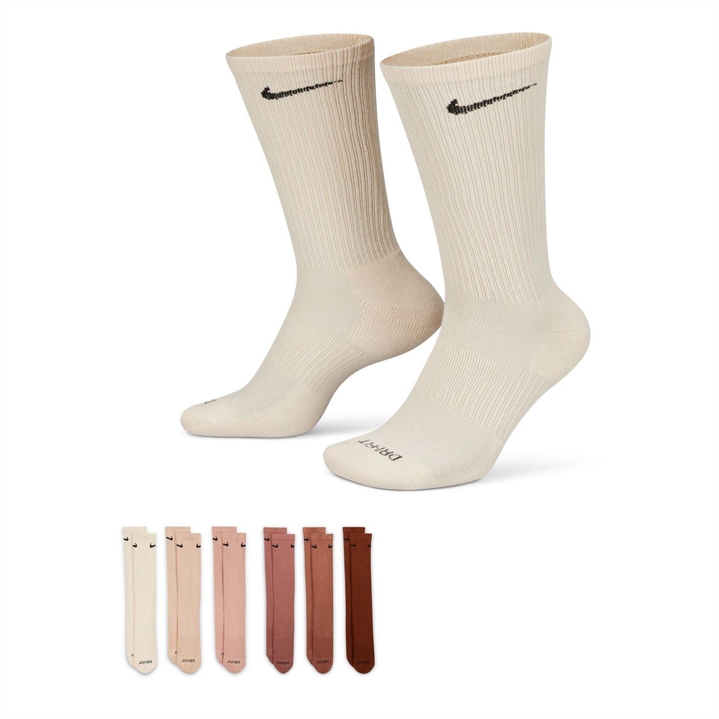 Nike 6 Pack Everyday Cushioned Training Crew Socks Mens