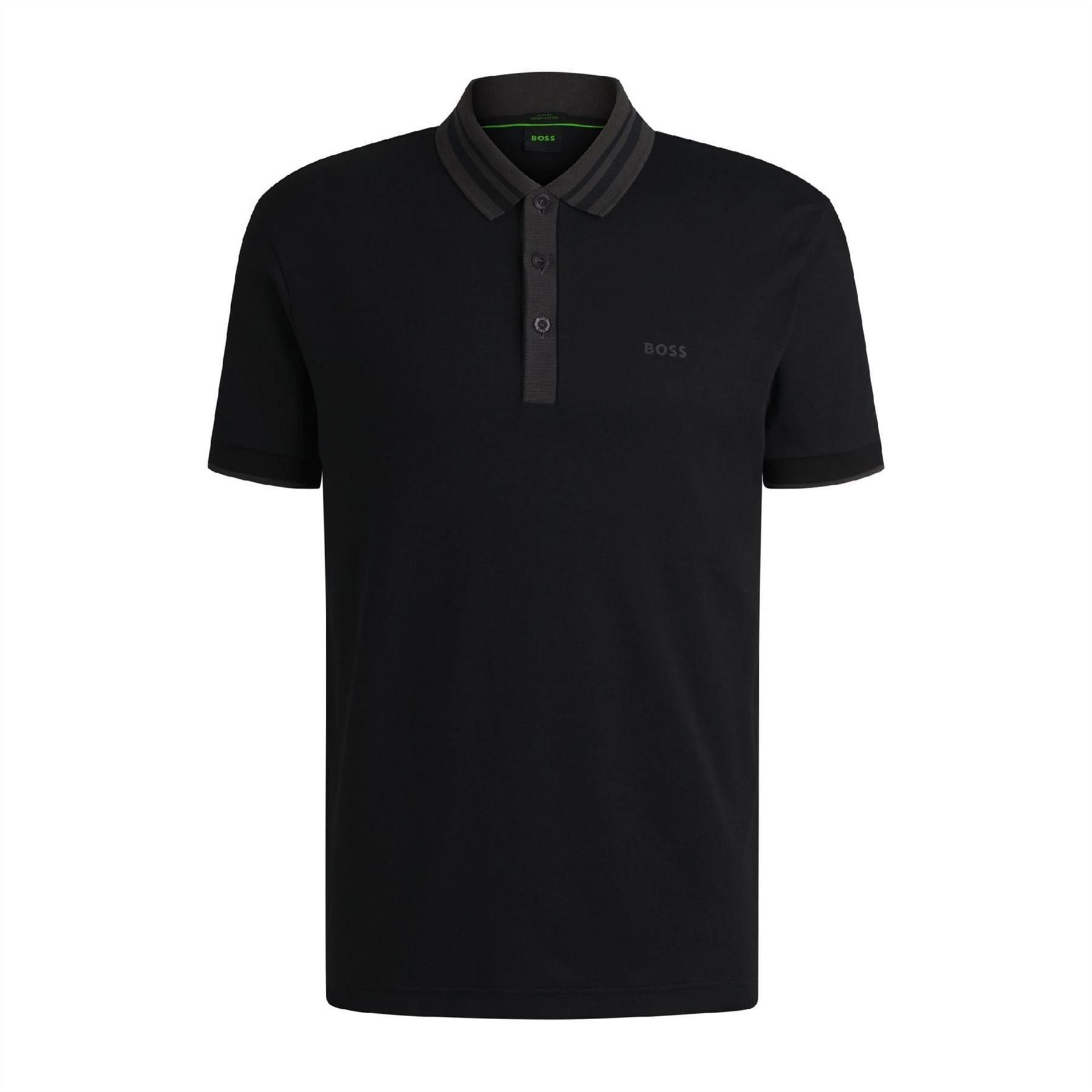 Boss Tape Stripe Collar Polo Shirt