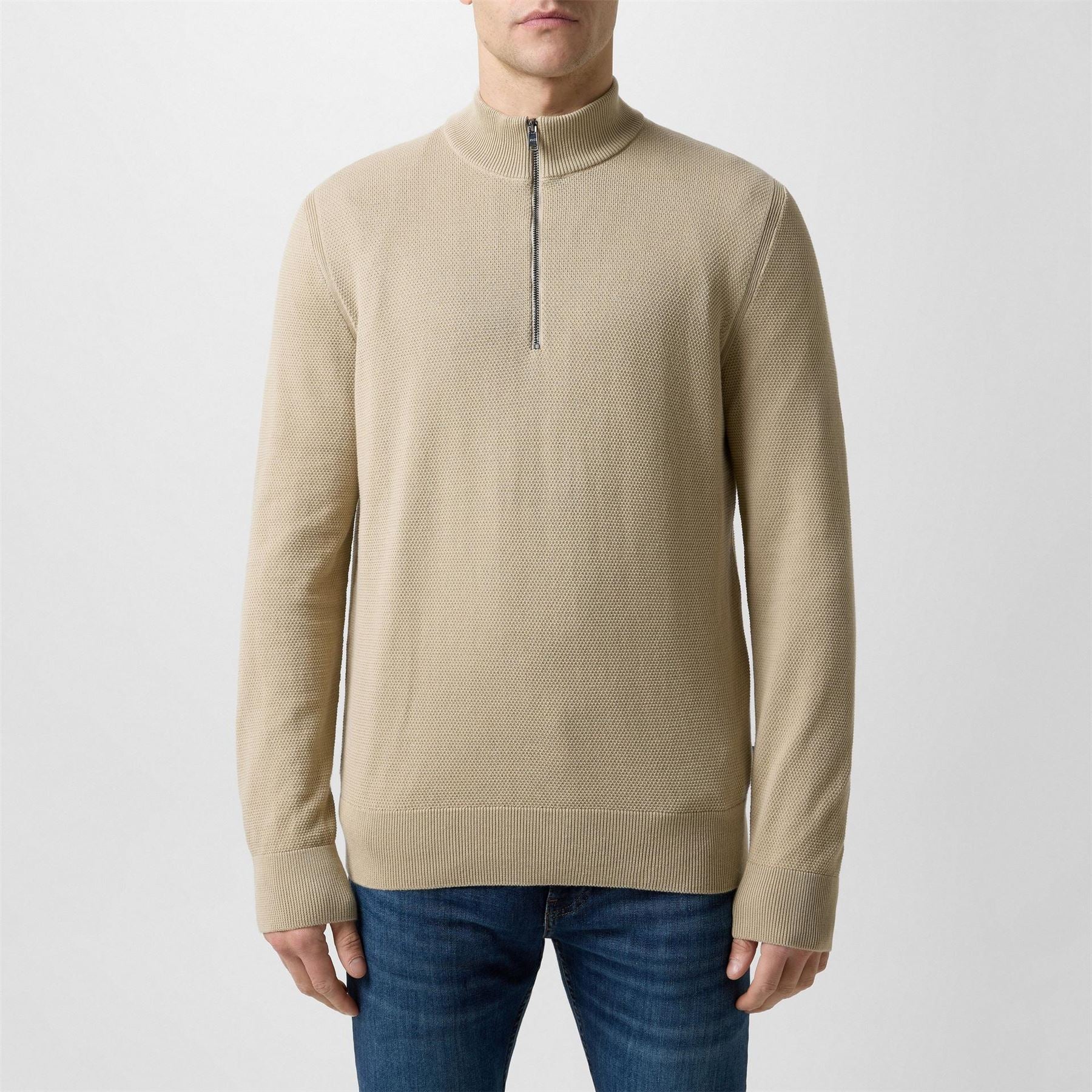 Boss Hbb Ebrando Black Zipped Crew Neck Jumper