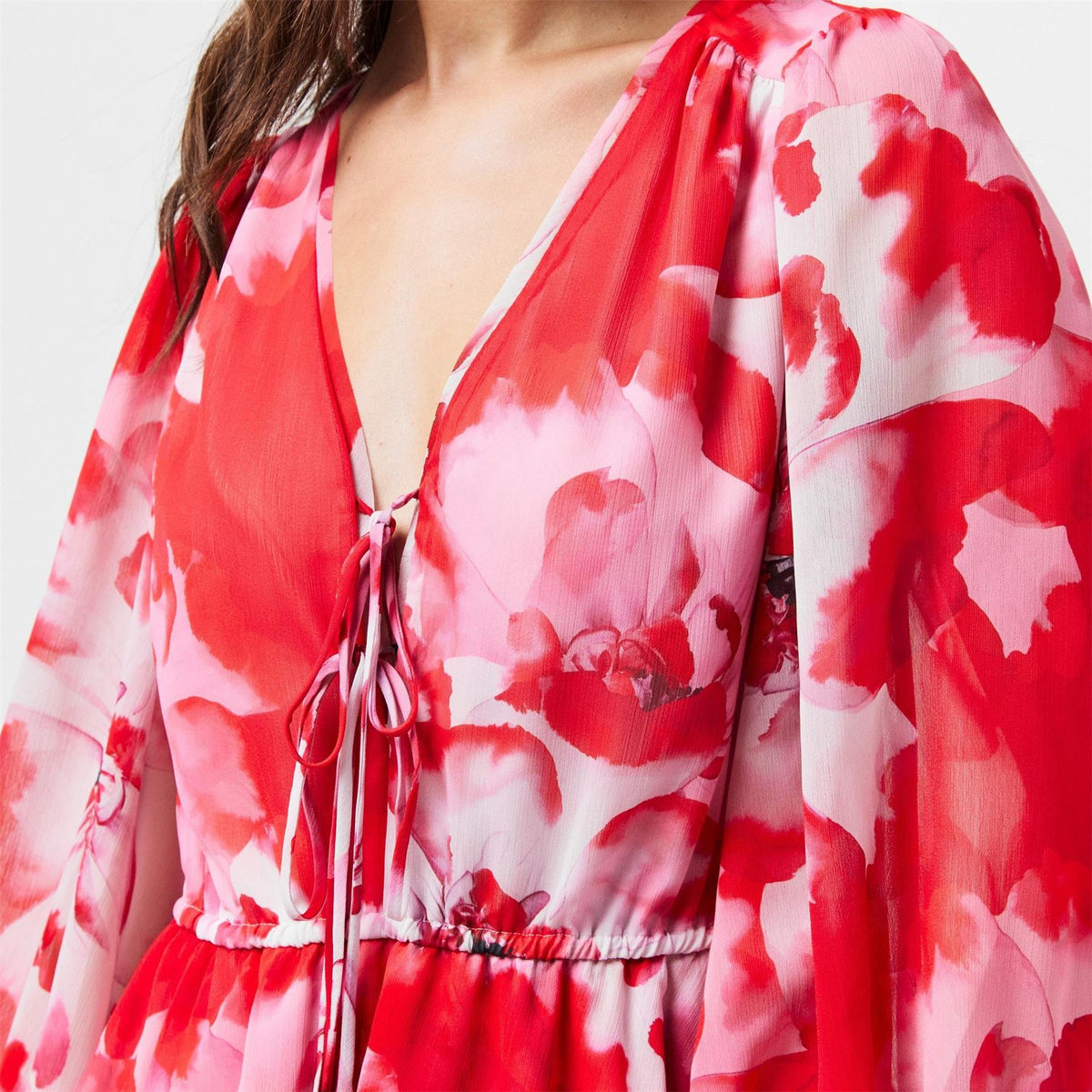 Ted Baker Woven V-Neck Mini A-Line Dress