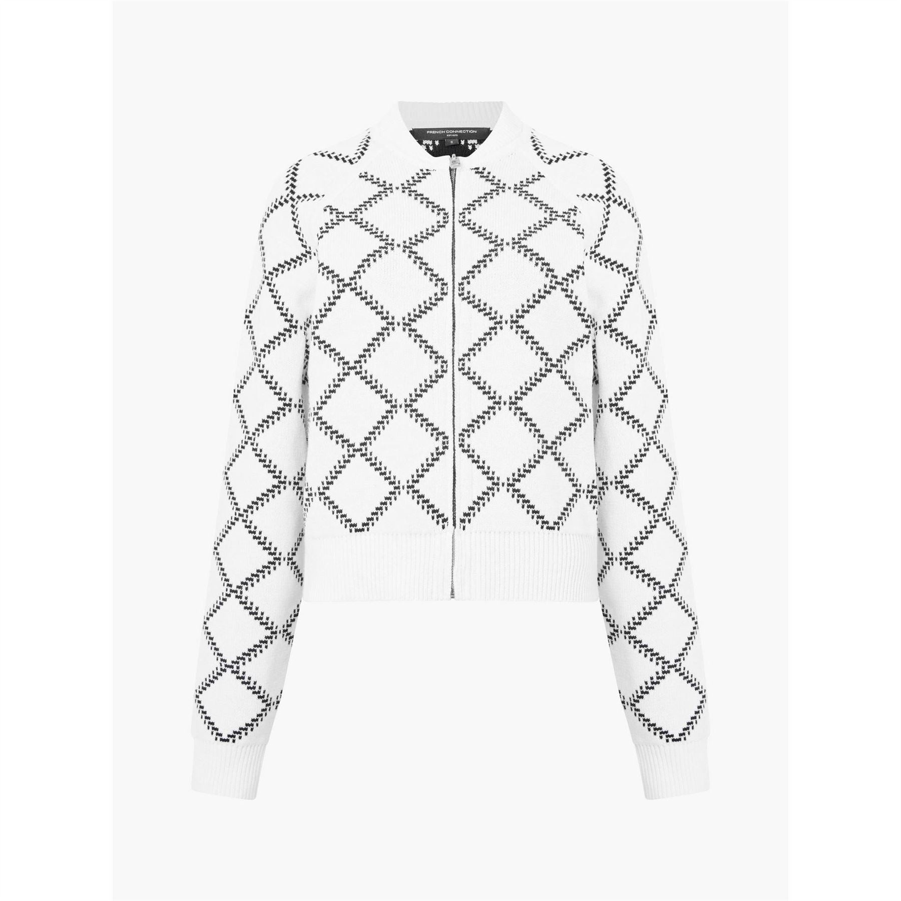 French Connection Reversible Check Relaxed Fit Sweater