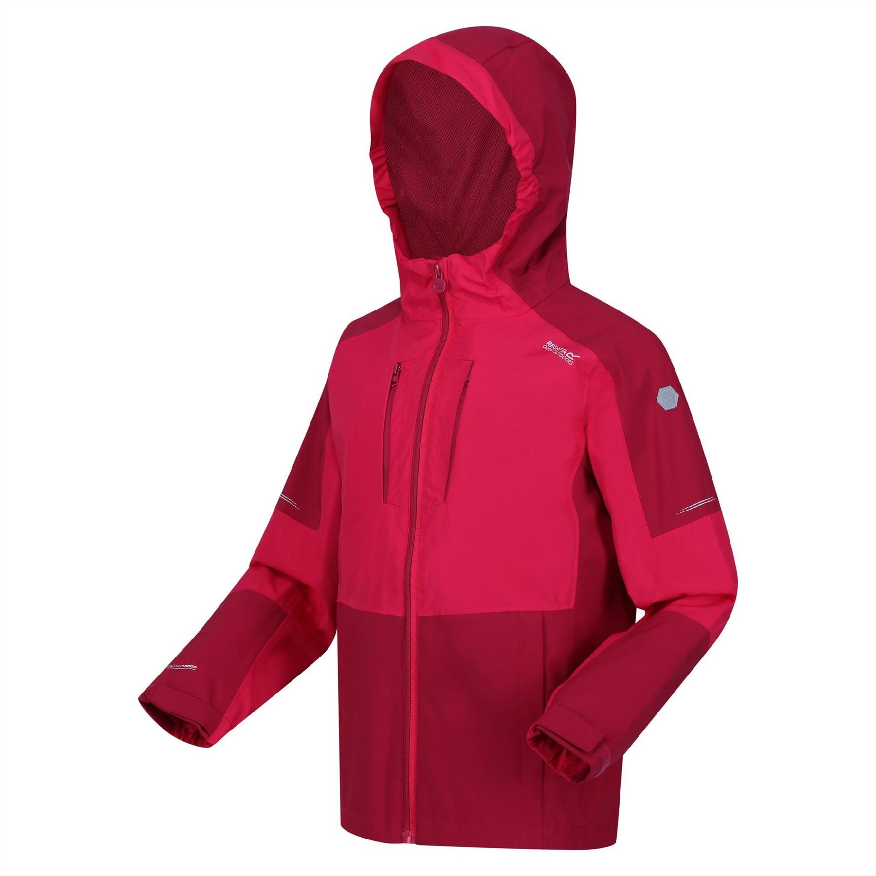 Regatta Hooded Neck Color Block Patterned Rain Jacket