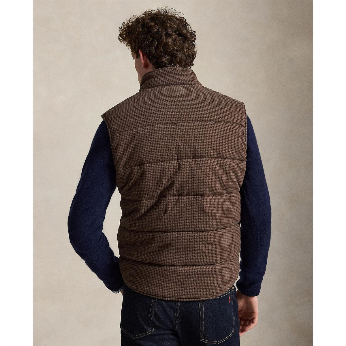 Polo Ralph Lauren Houndstooth Patterned Band Collared Gilet