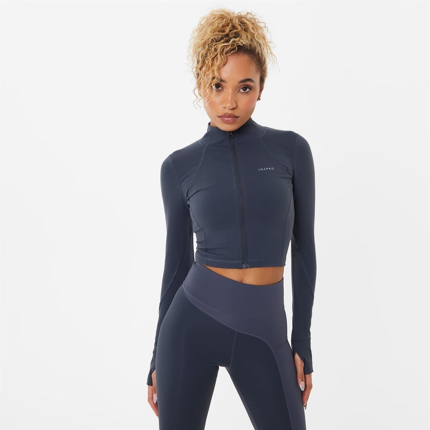 USA Pro Short High Neck Slim Fit Track Jacket