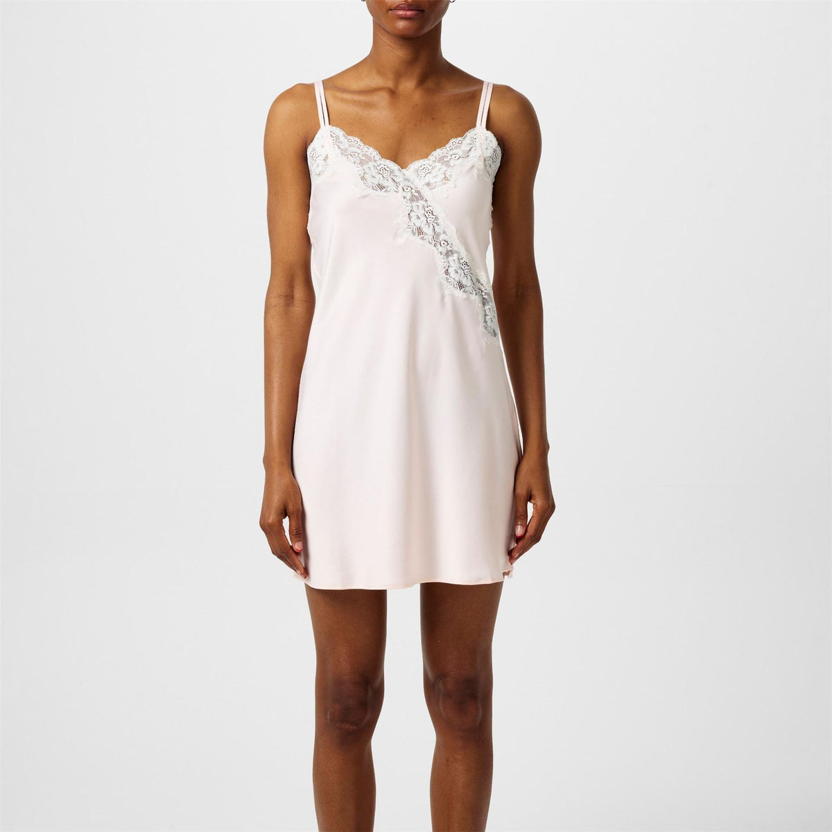 Lauren by Ralph Lauren Satin Lace Trim Chemise